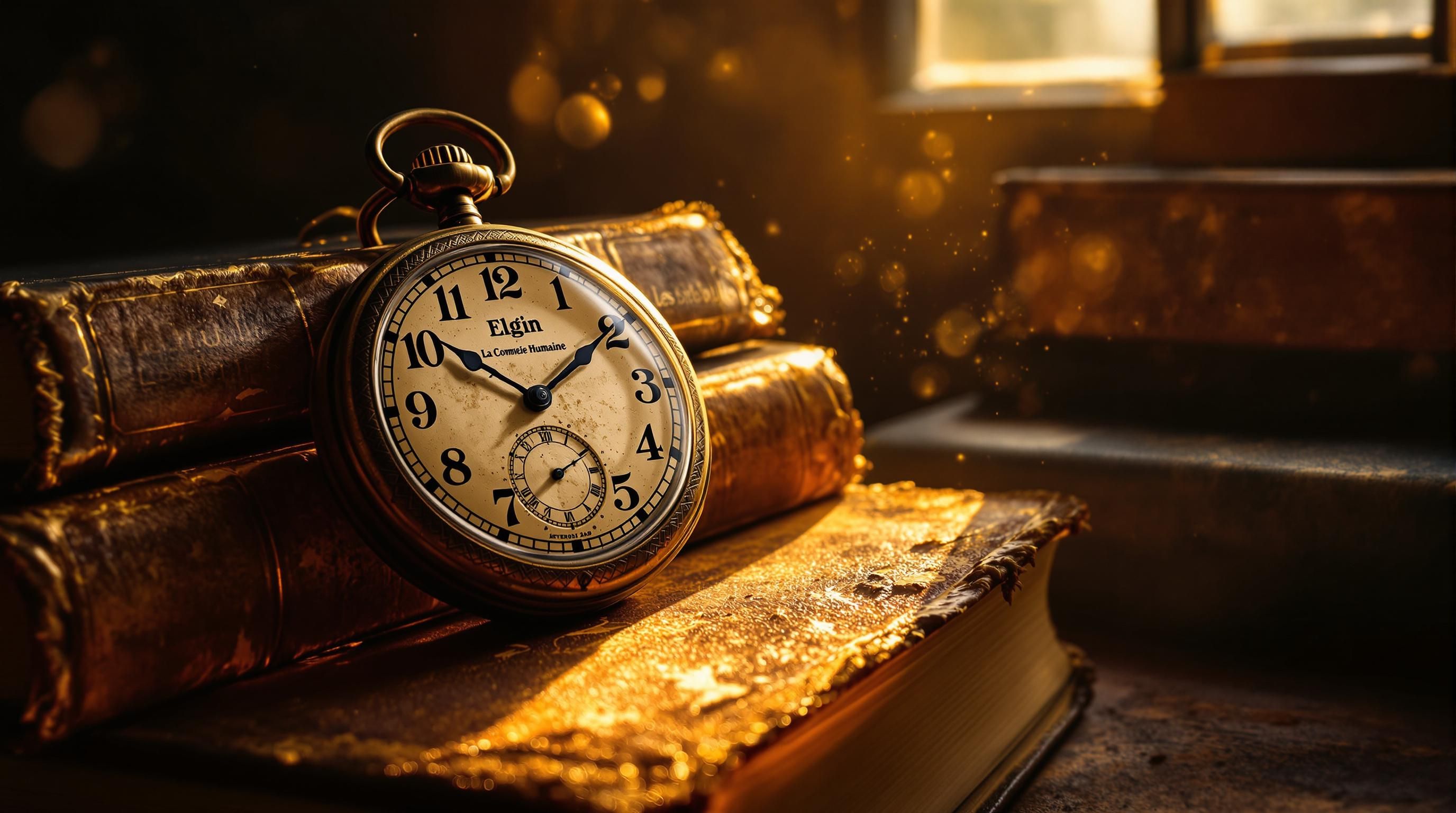 Elgin pocket watch movement showing intricate mechanical parts