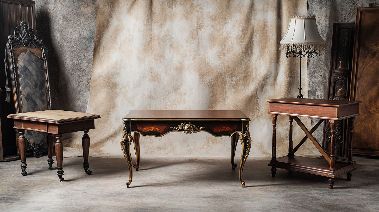 Elegant Victorian-style antique end table with curved legs and original patina