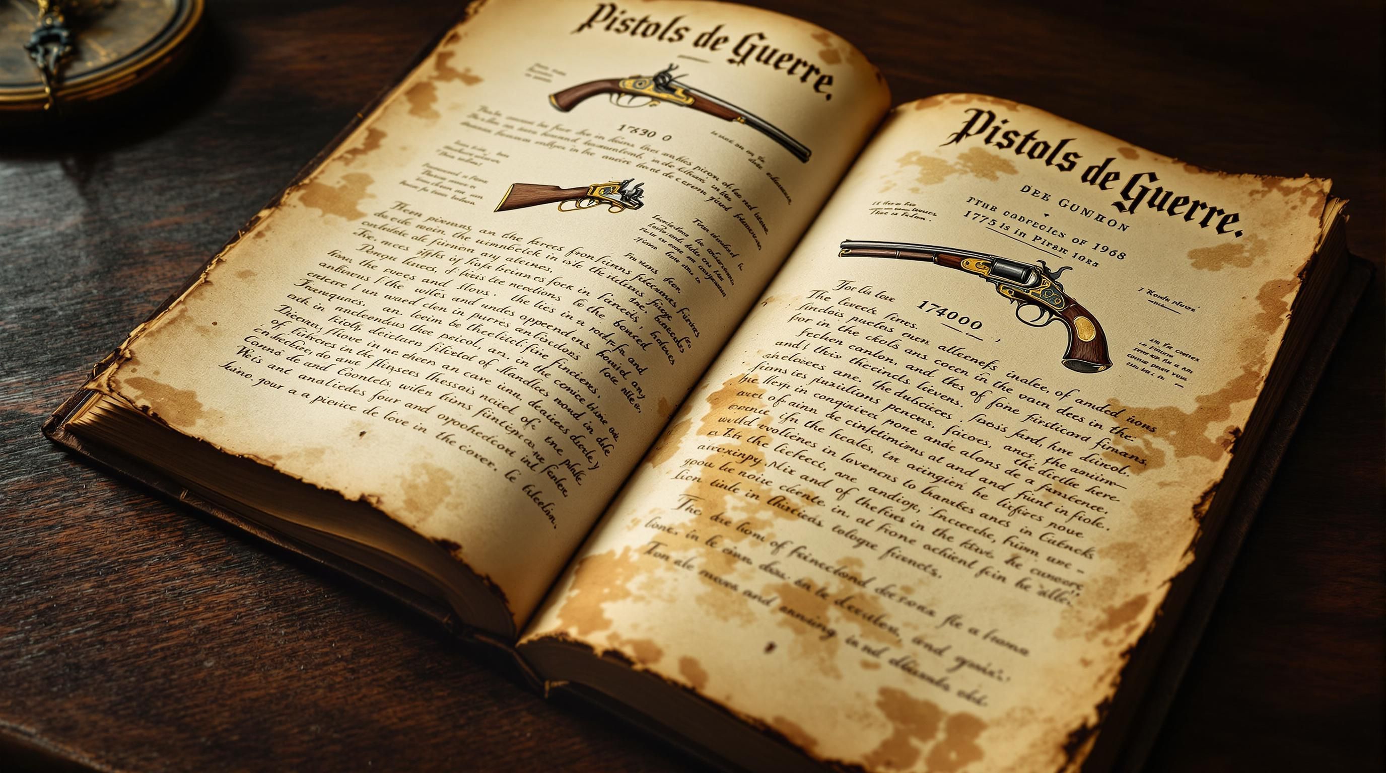 Pair of British flintlock dueling pistols with elaborate silver inlays
