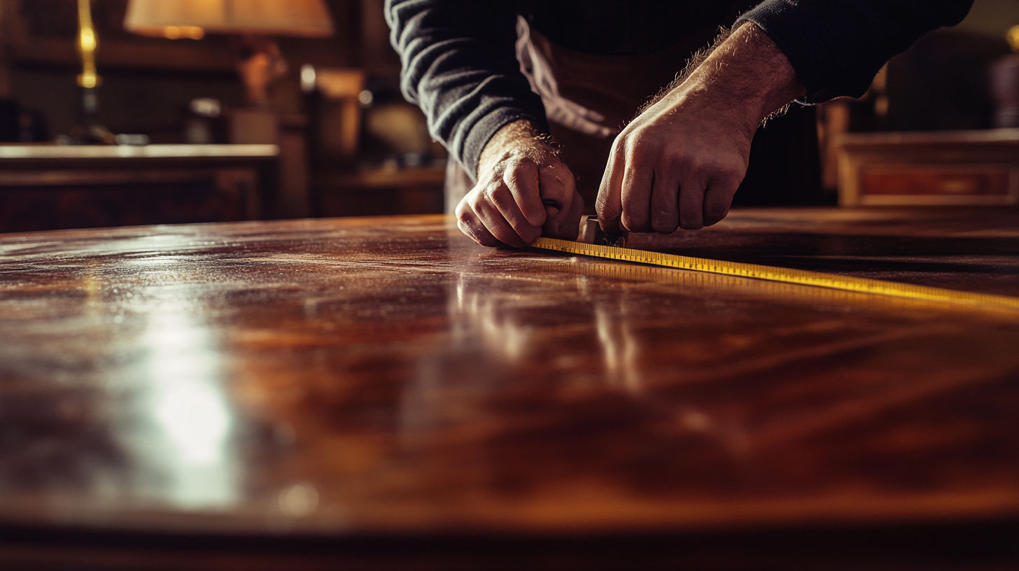 Detailed examination of antique furniture drawer construction and joinery