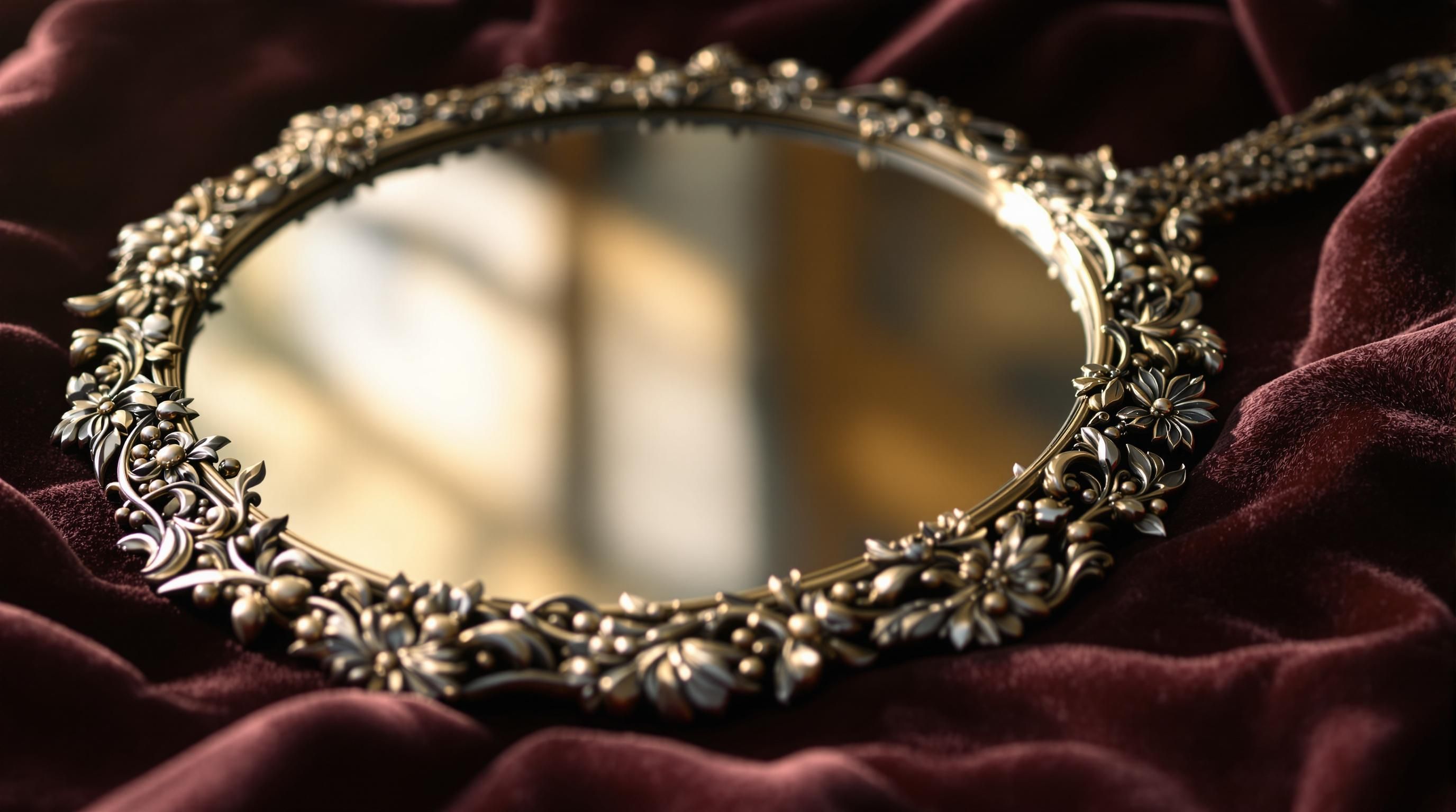 Valuable antique hand mirrors collection featuring ornate Victorian, Art Nouveau and Art Deco designs