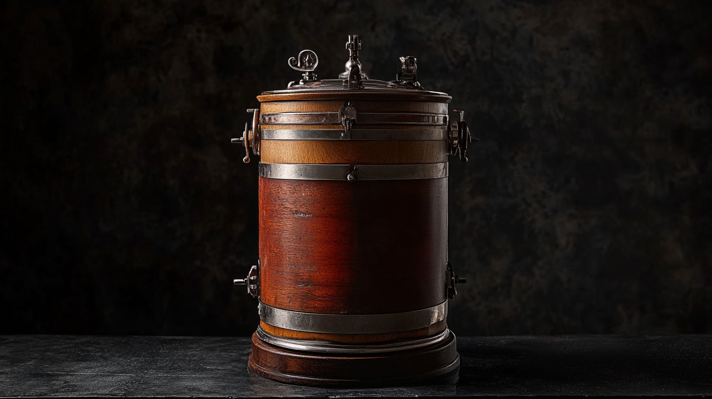 Antique metal and wooden ice cream maker showing typical construction
