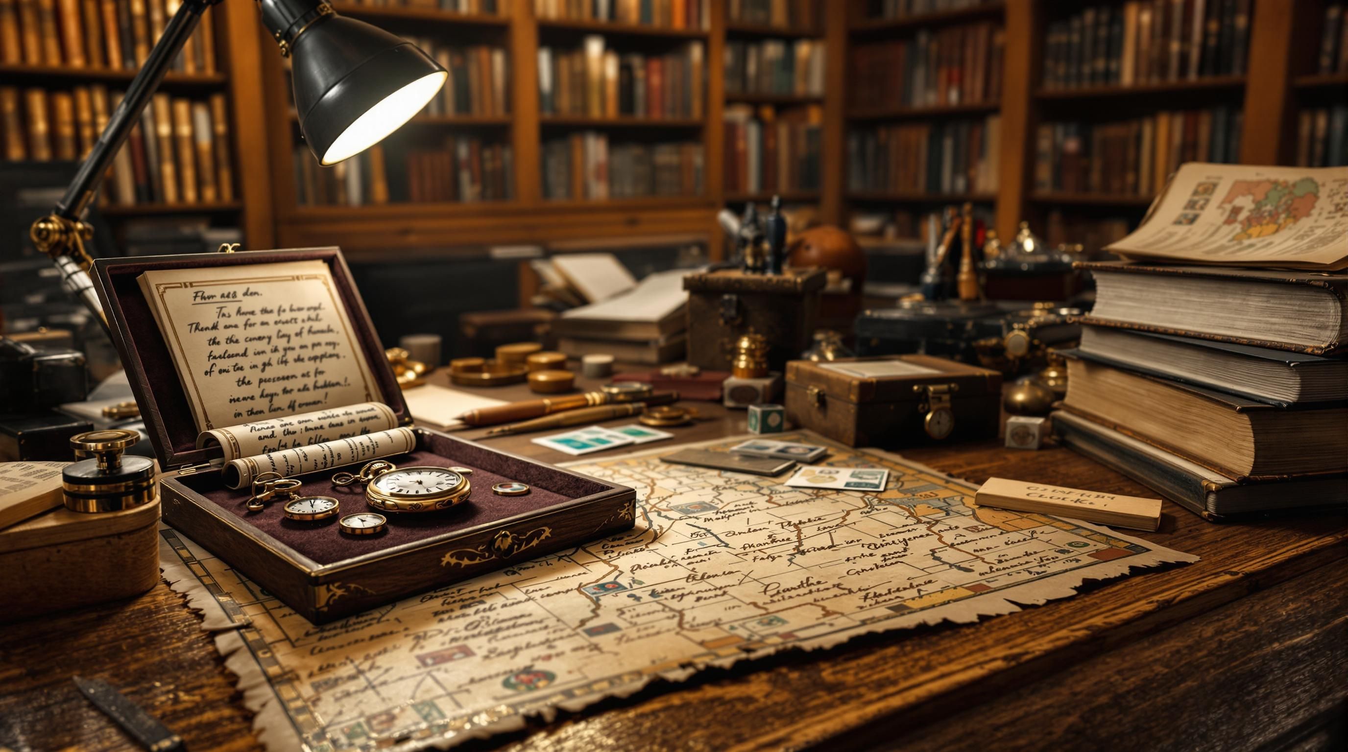 Antique auction with various items on display and bidders participating