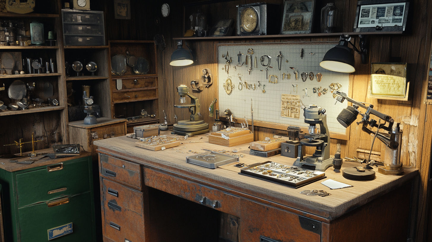 Appraiser documenting details of antique jewelry pieces