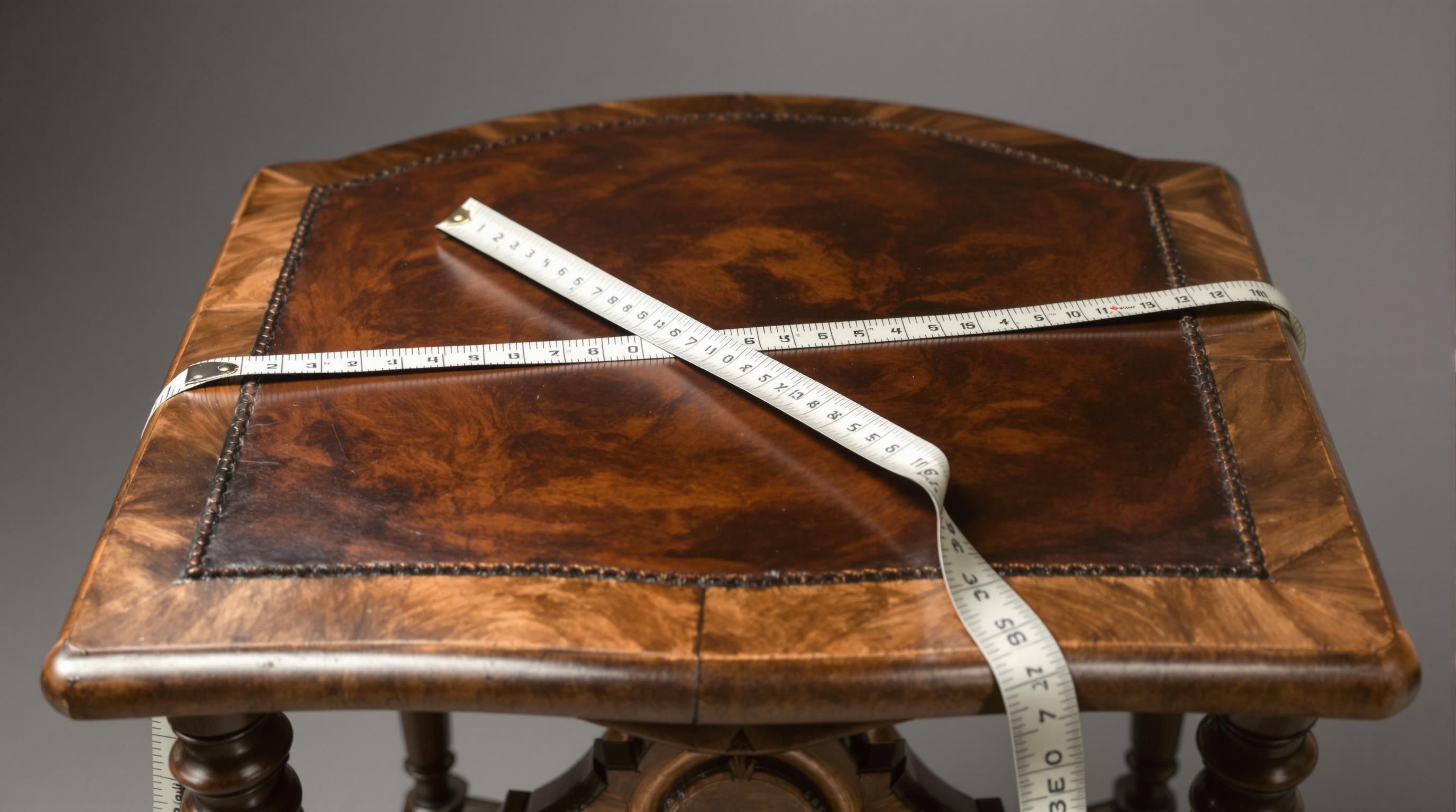 Rare antique leather top table with ornate inlay work and original brass fittings