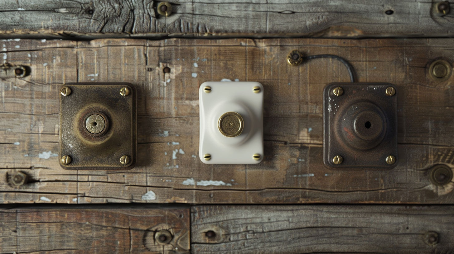 Vintage light socket collection showing brass, porcelain, and Bakelite examples from different eras