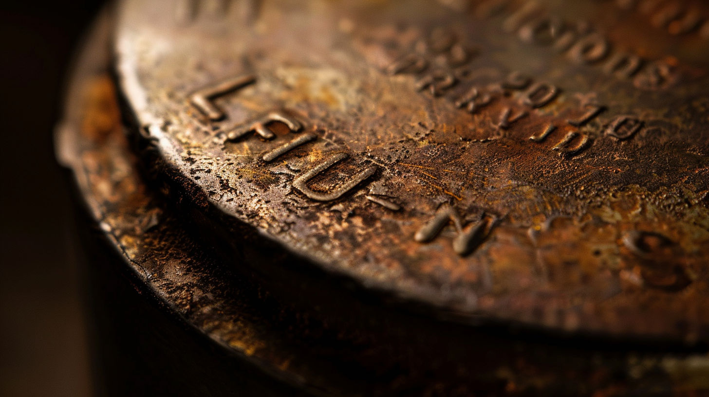 Detail of manufacturer stamps and markings on vintage light socket bases