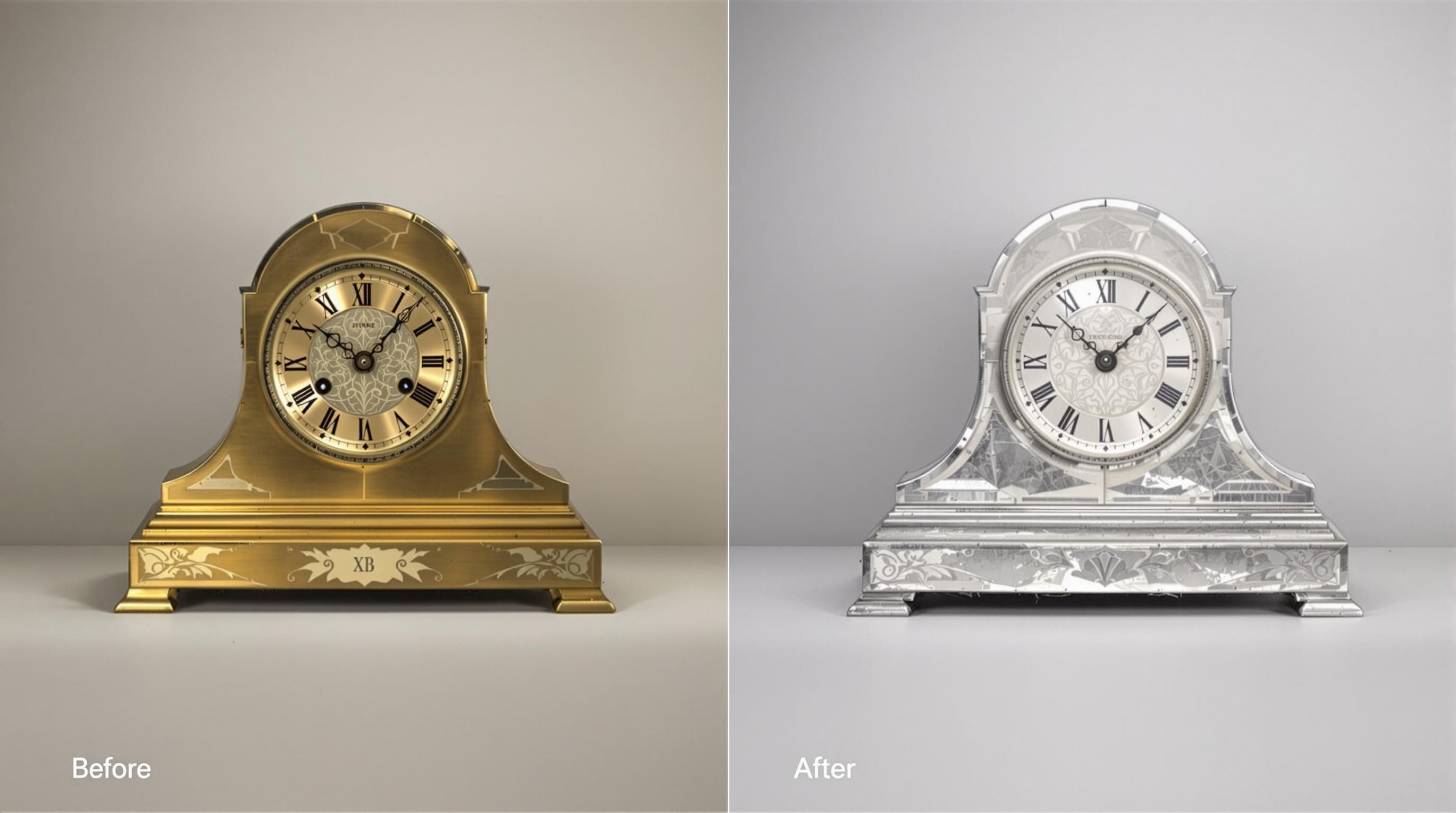Close-up of antique mantel clock movement mechanism