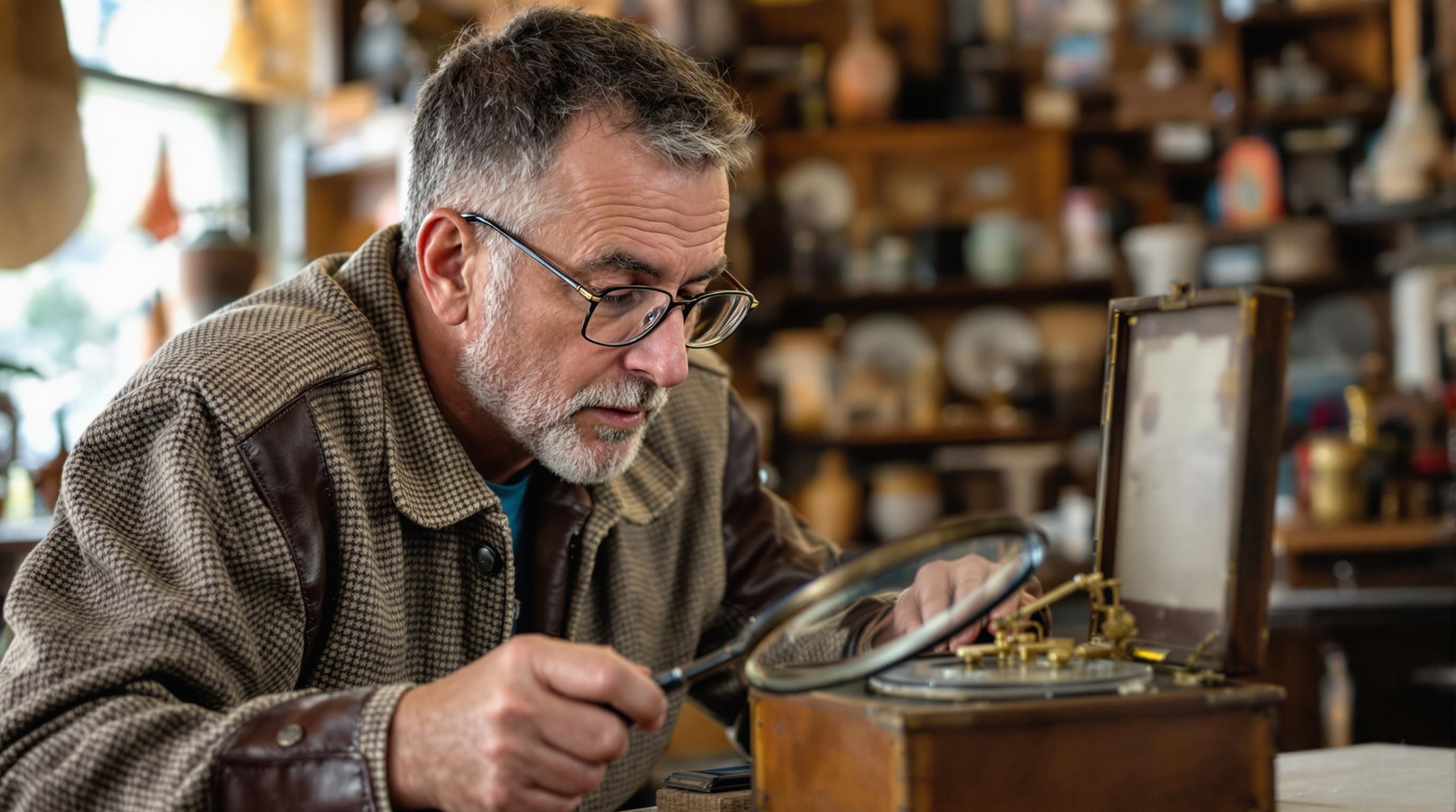 A restored antique music box with ornate inlay work