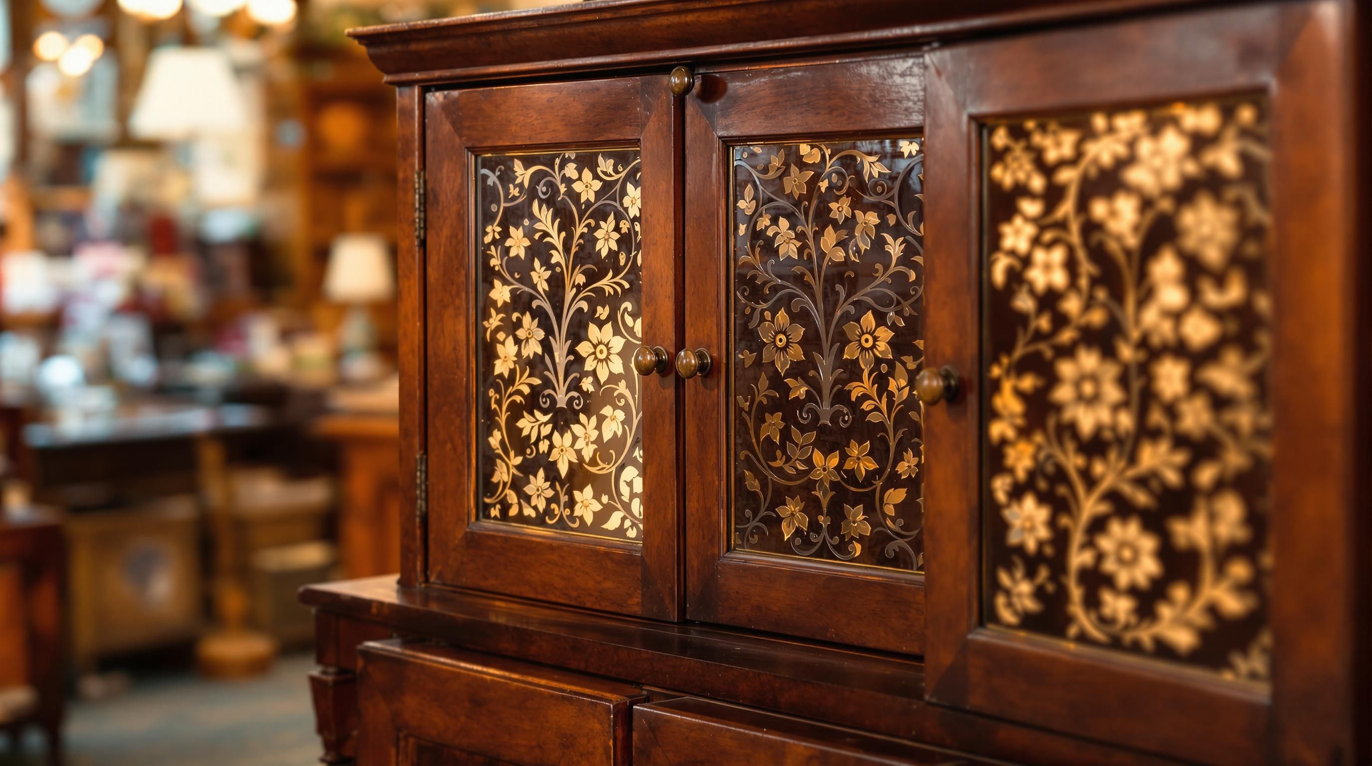 Authentic 19th century wooden pie safe featuring decorative punched tin panels with traditional American folk art patterns