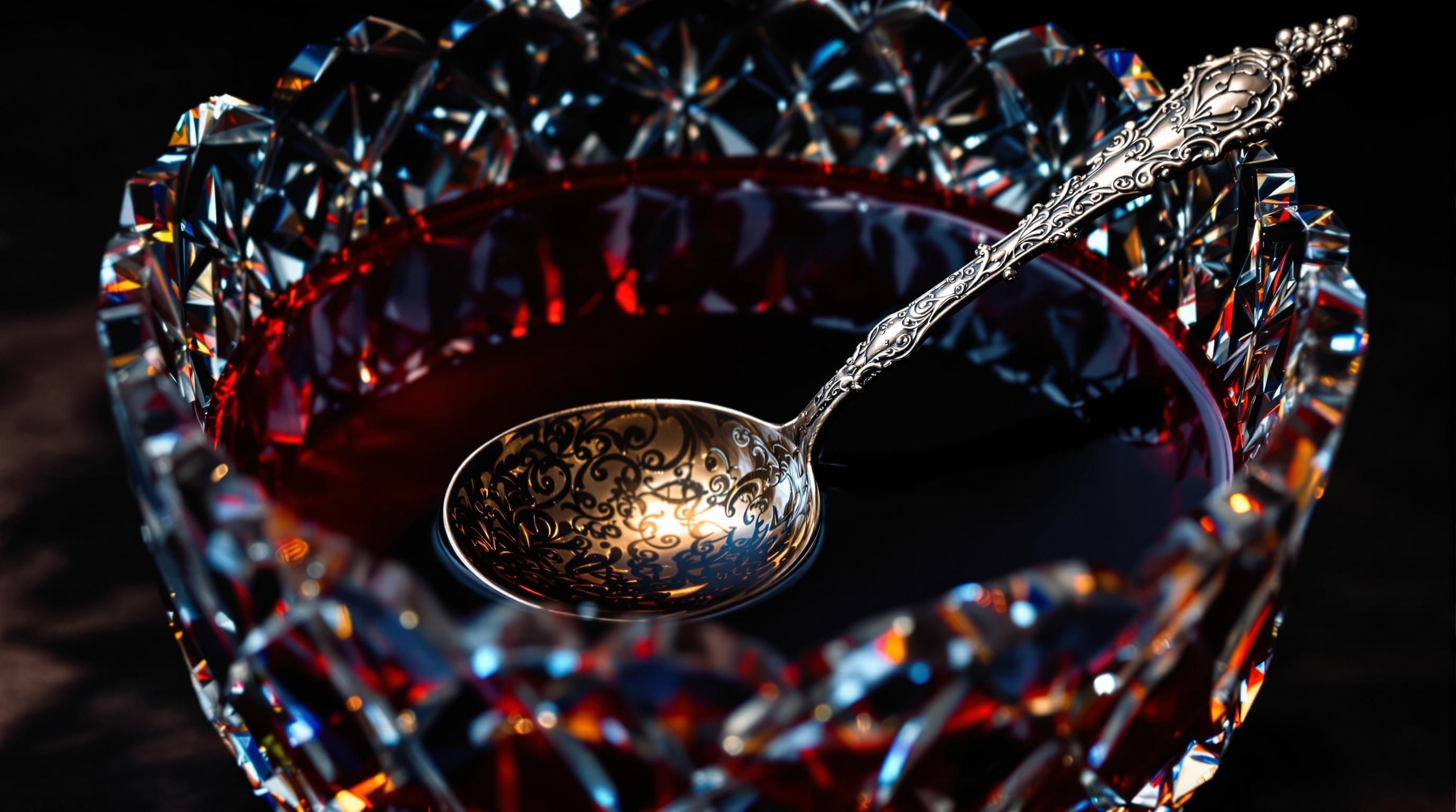 Vintage carnival glass punch bowl with iridescent finish
