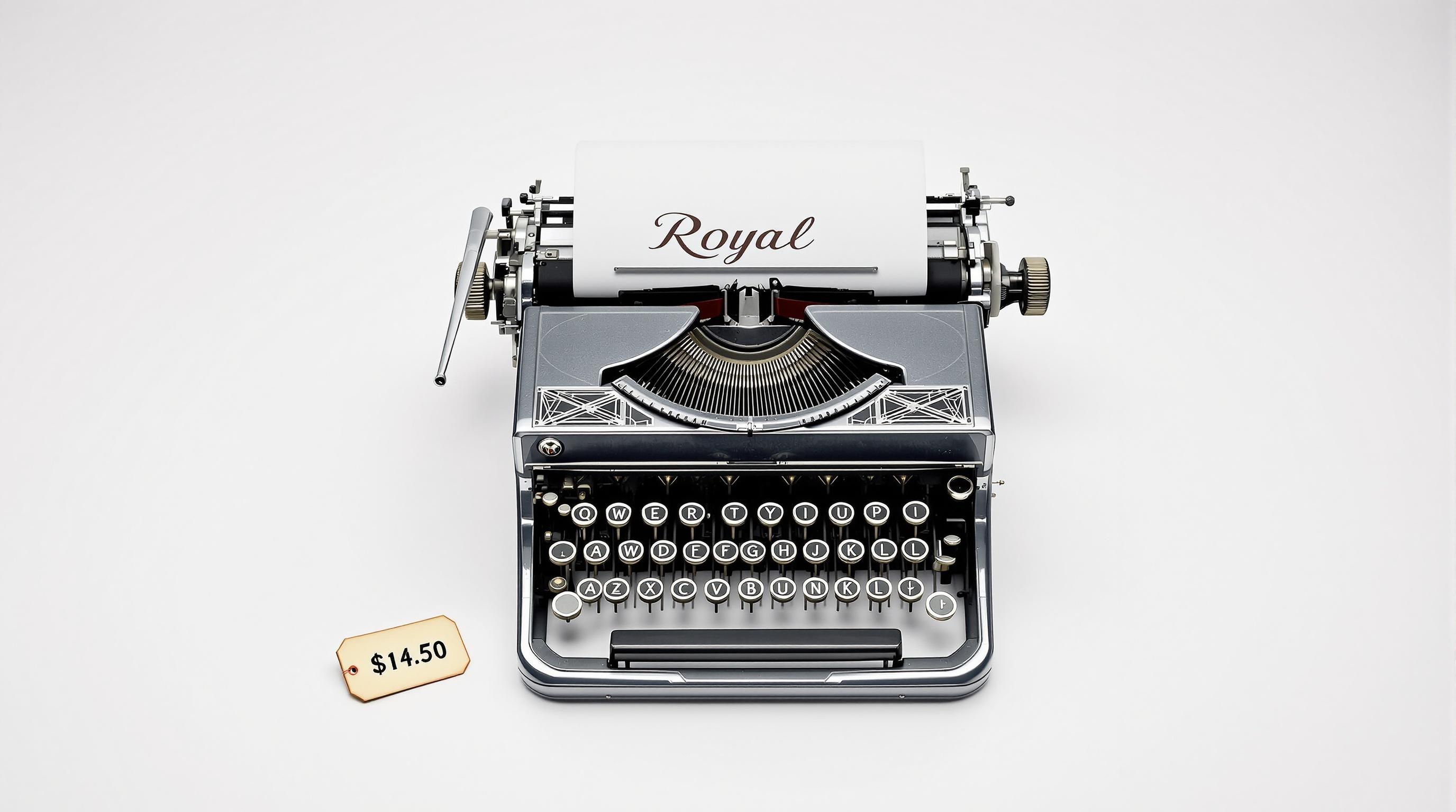 Antique Royal Standard typewriter with early flatbed design