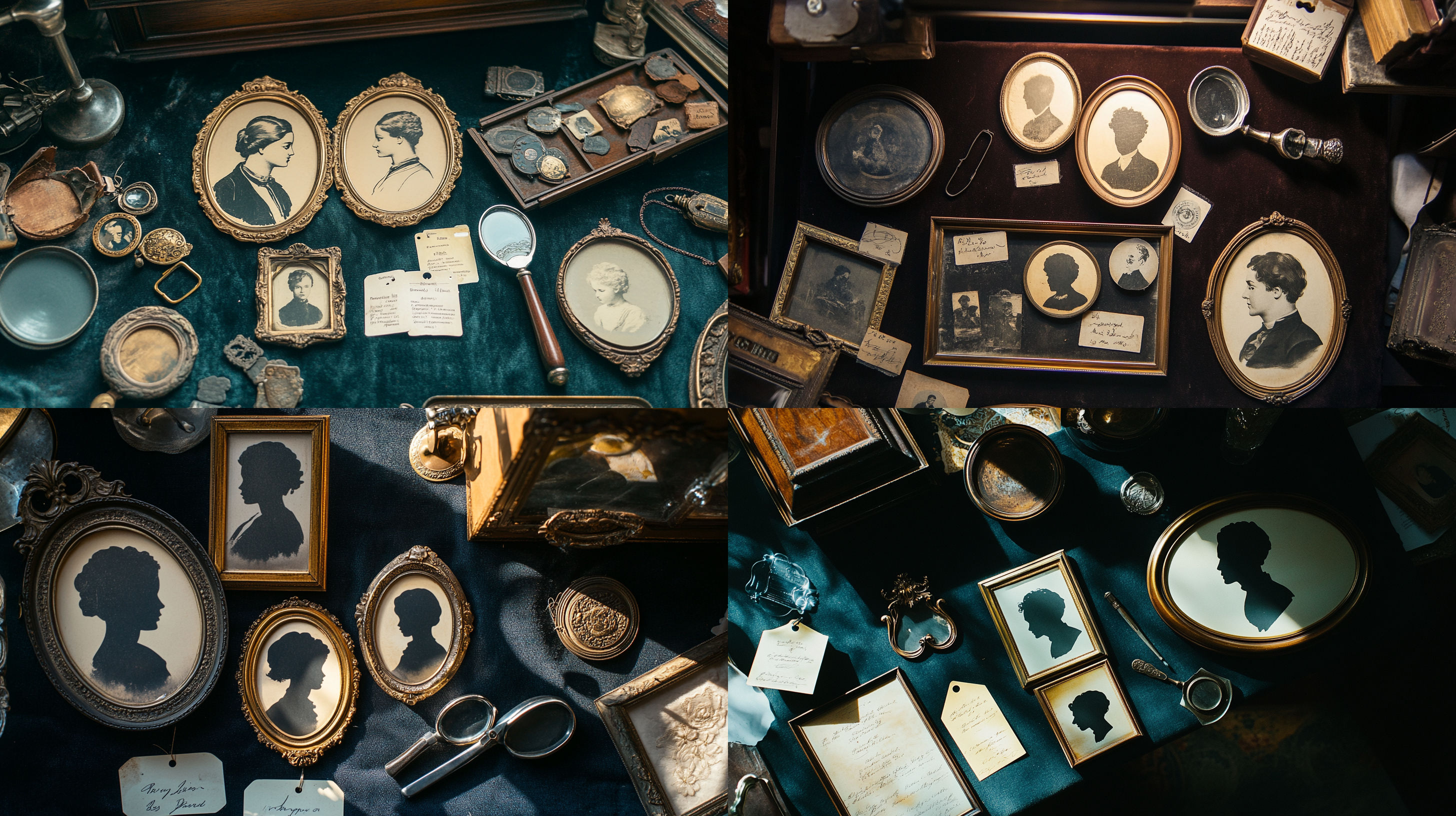 Antique silhouette in original period oval brass frame