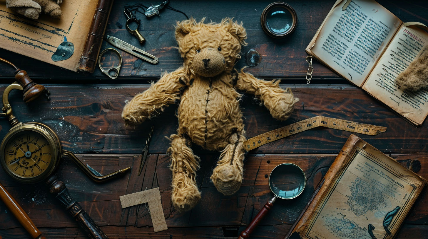 Early 1900s teddy bear with elongated snout and limbs