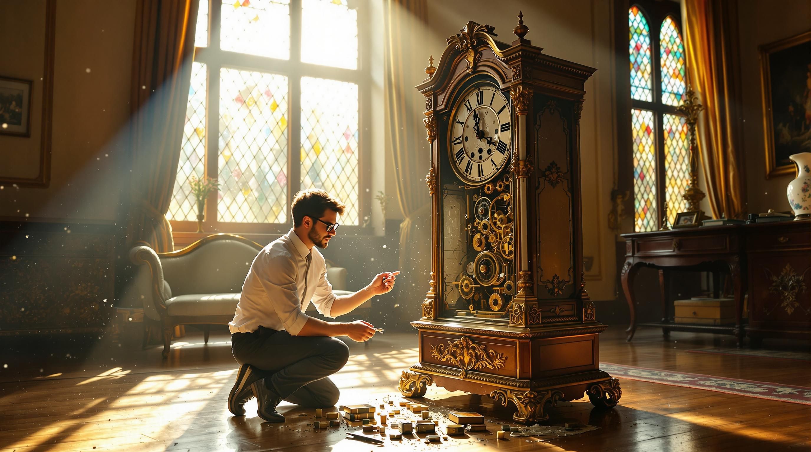 Antique items displayed for professional appraisal including furniture, art, and collectibles