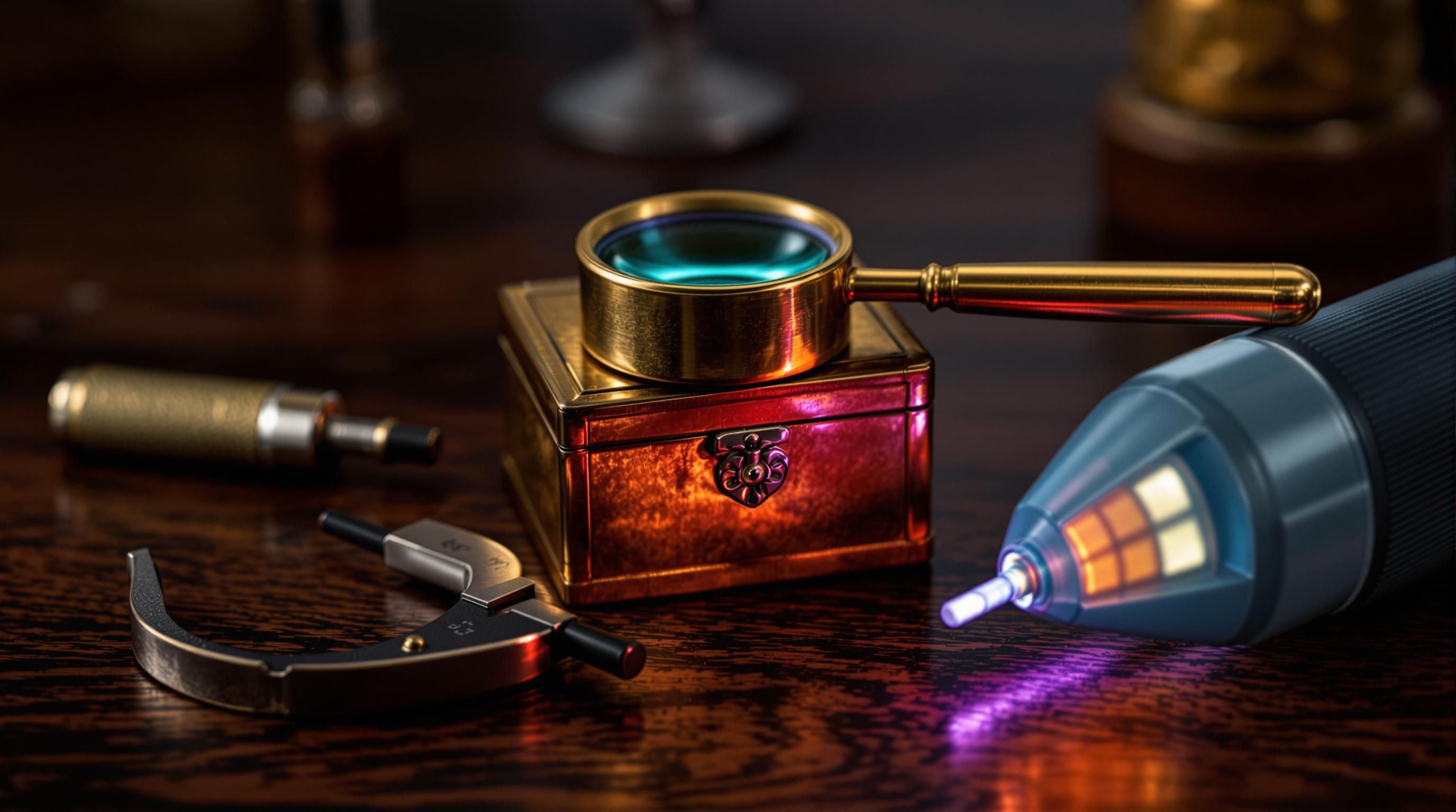 Antique items being carefully examined for appraisal