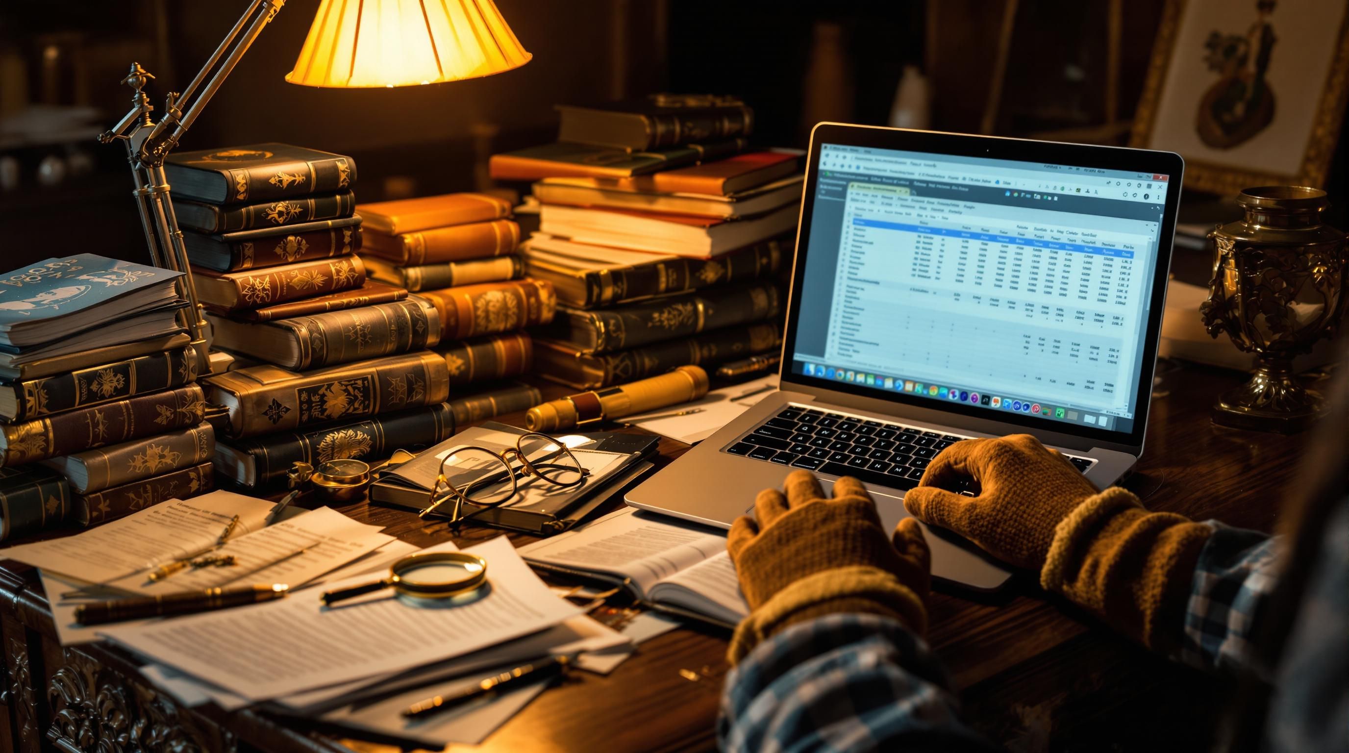 Antique appraiser working with client in an office setting
