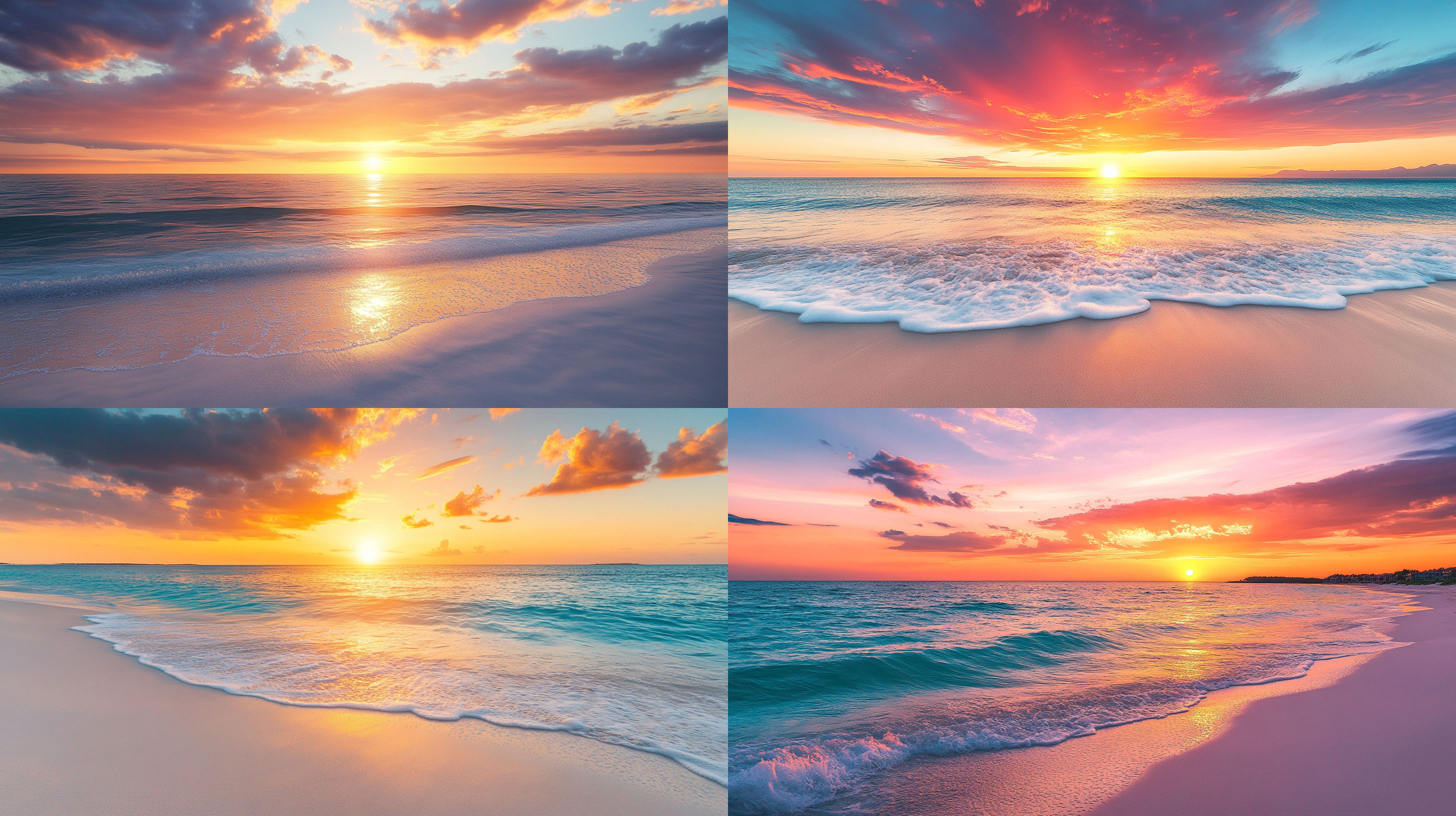 Beach sunset scene reminiscent of Christian Lassen’s vibrant painting style