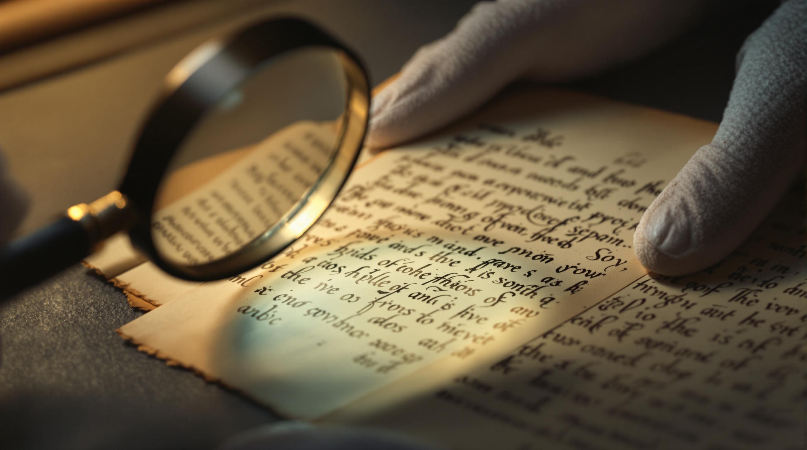 Professional appraiser examining an antique item with magnifying glass and specialized tools