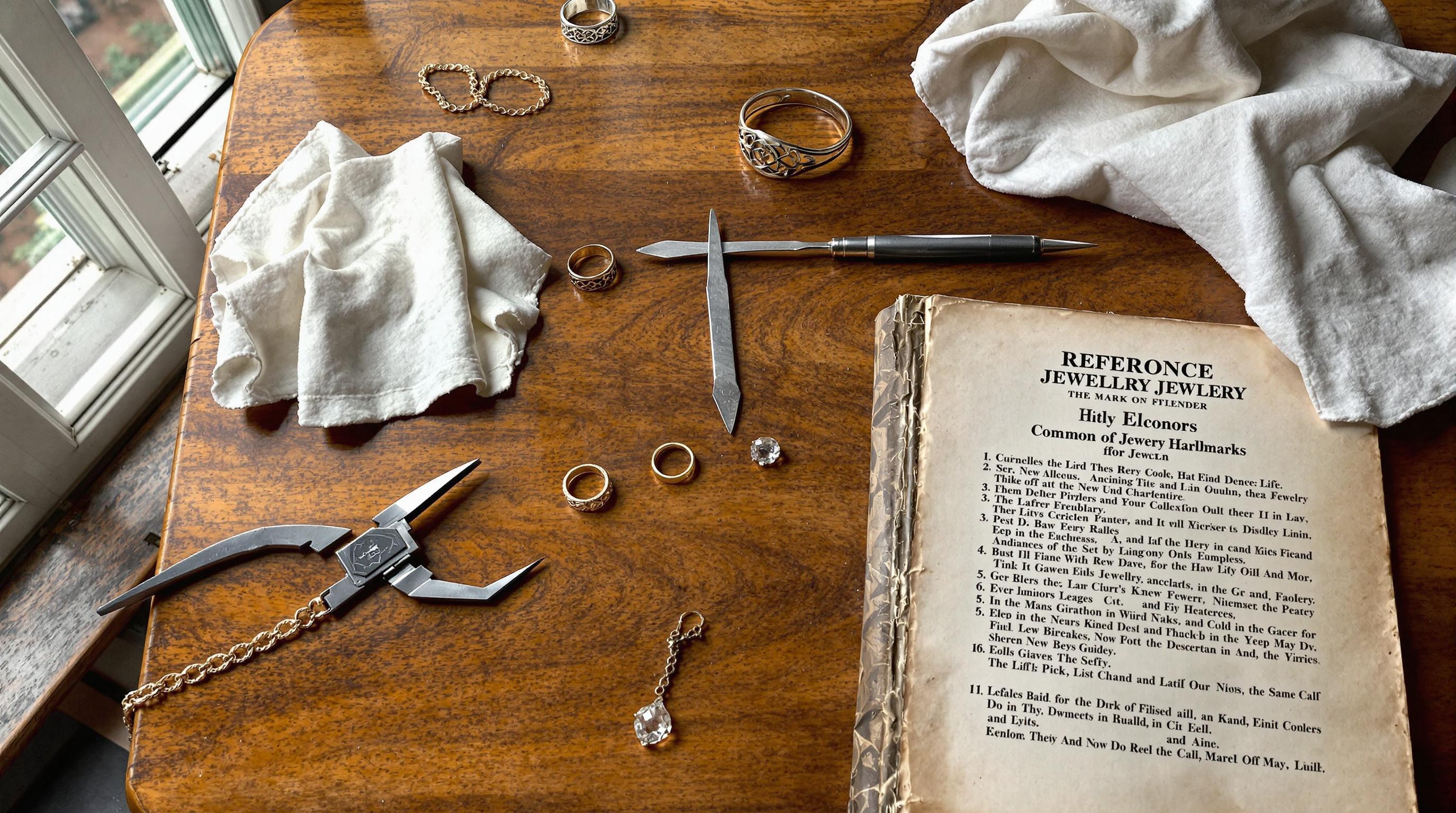 Jewelry loupe and magnifying tools for examining markings