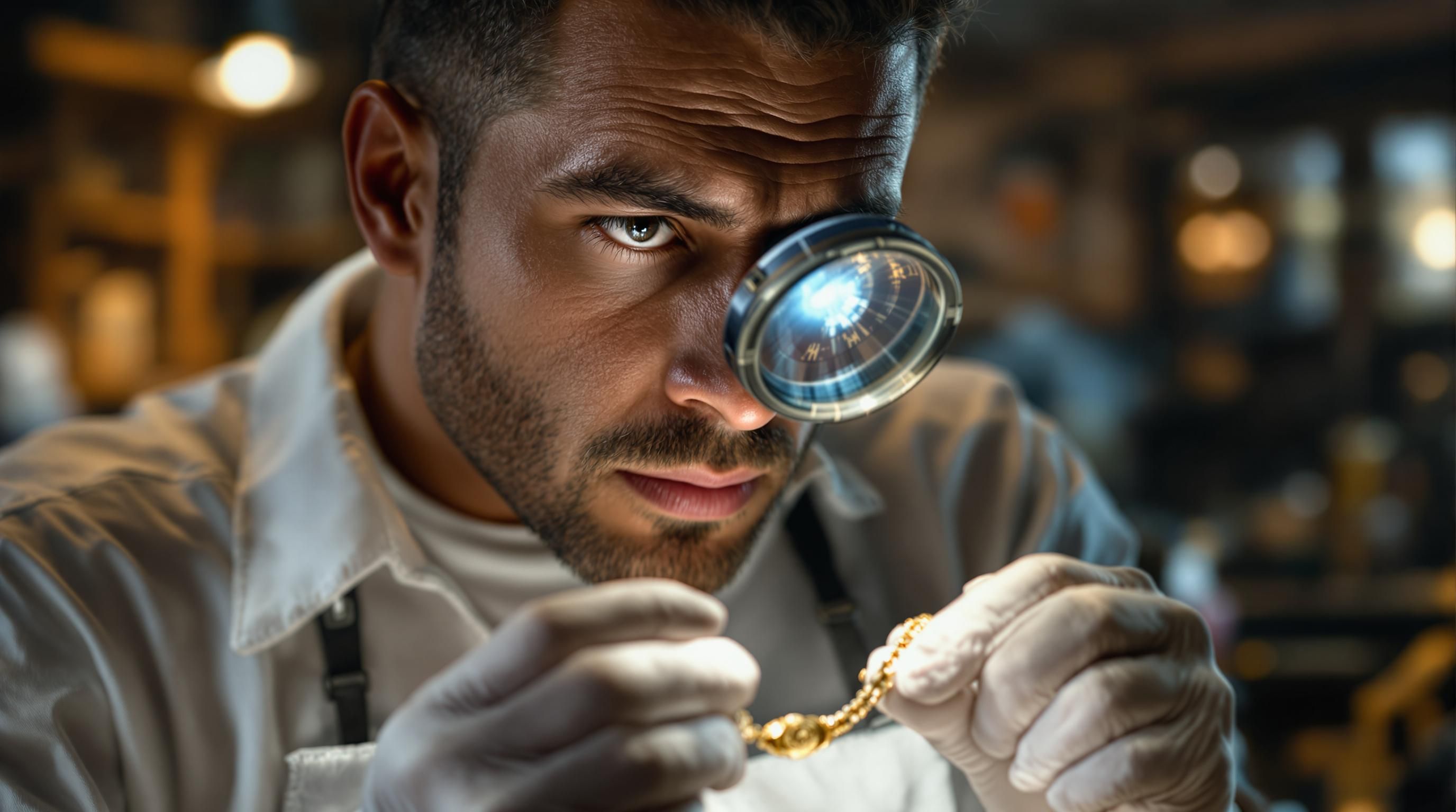 Jewelry maker’s marks close-up showing designer stamps