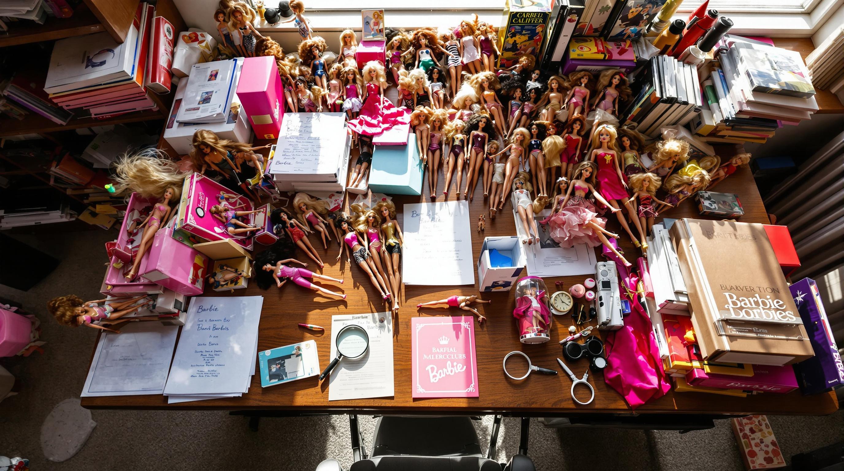 Various Barbie dolls from different eras showing condition differences and packaging