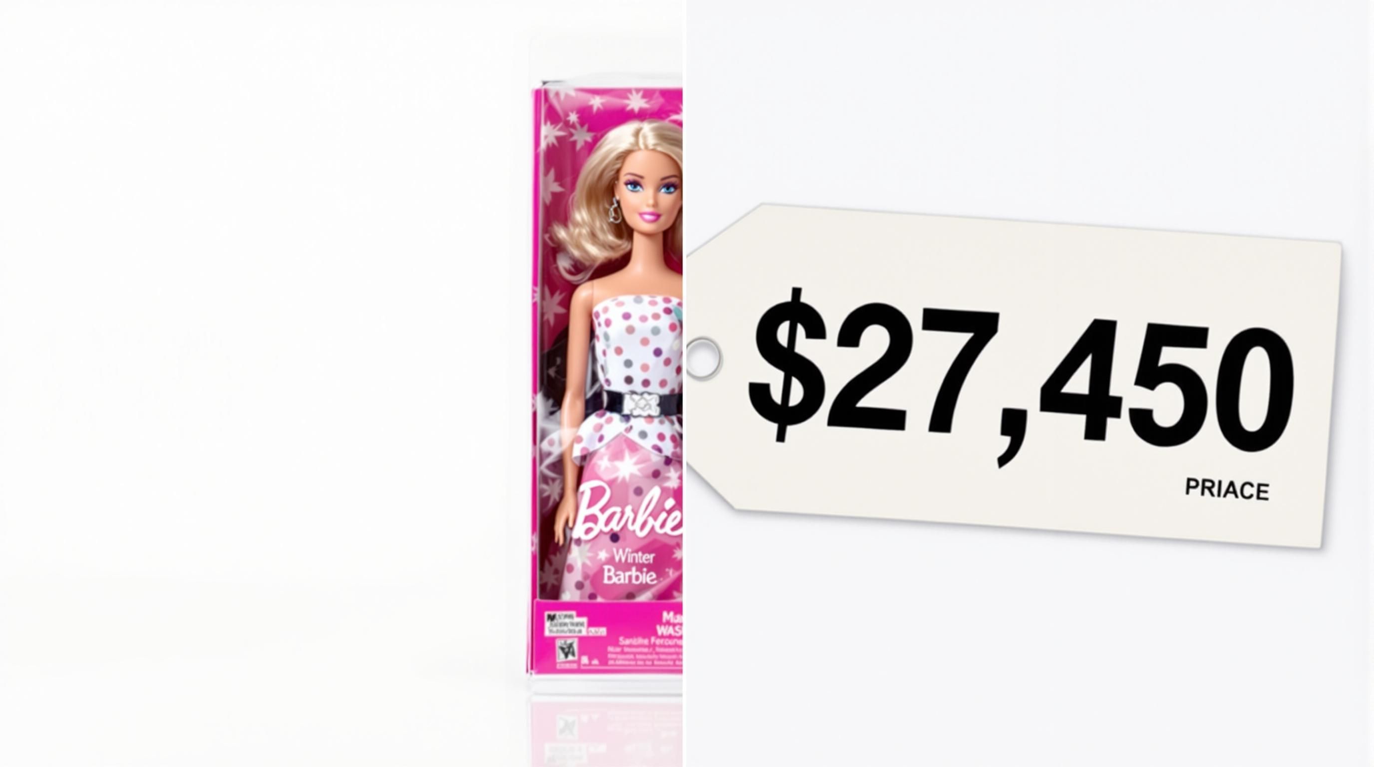 Display of Barbie dolls being prepared for sale or auction