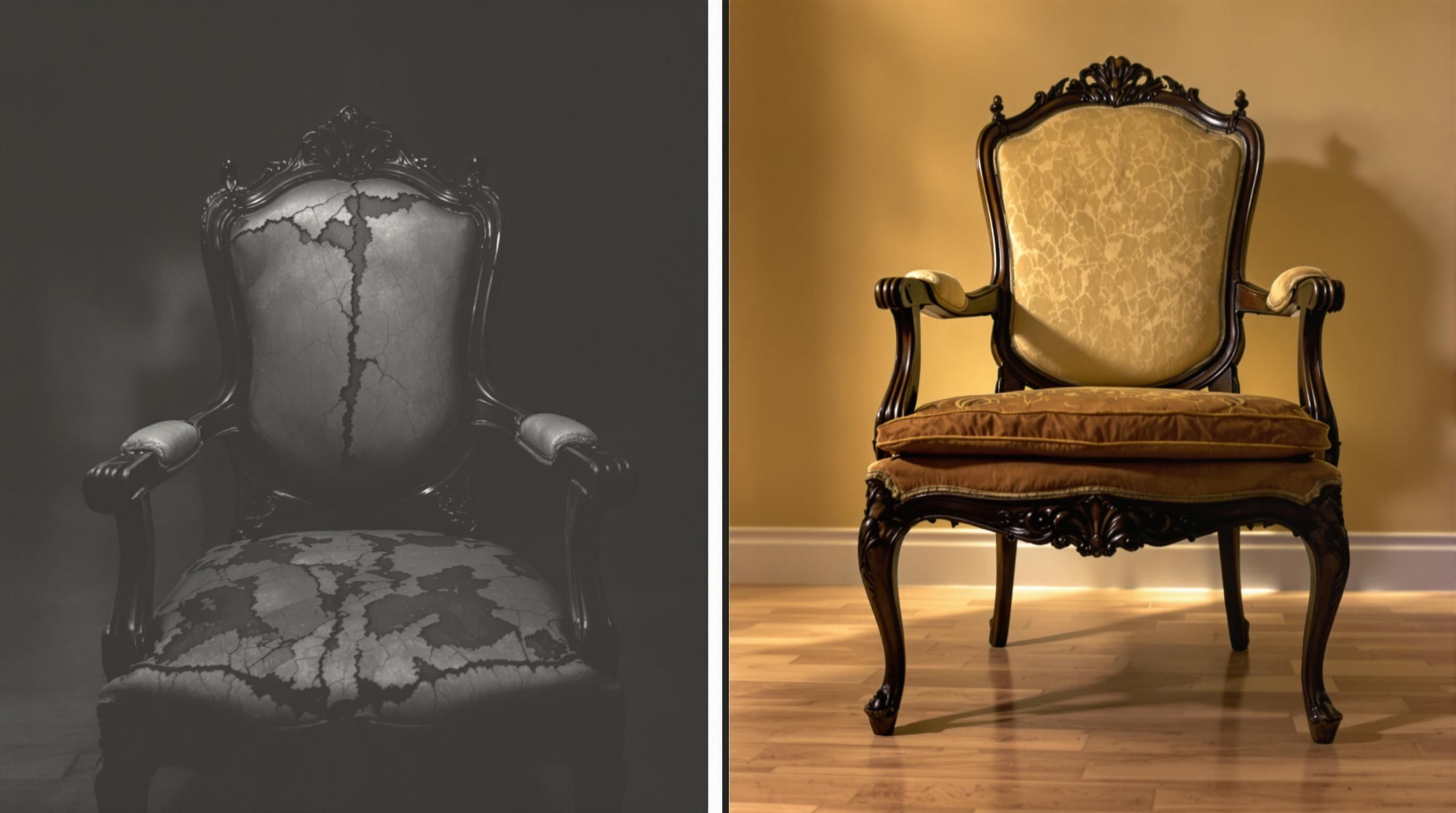 Certified appraiser examining fine antique with owner