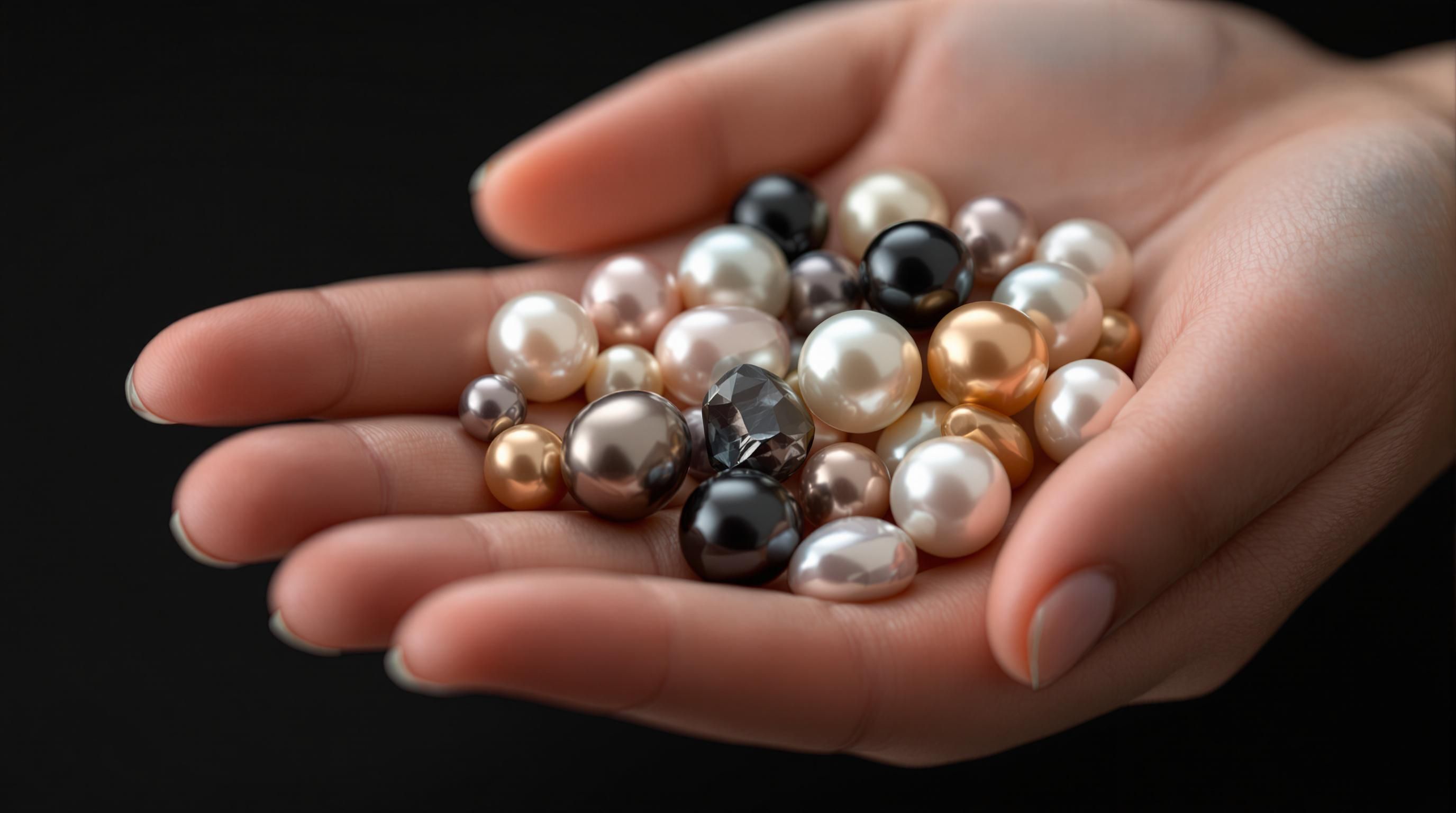 Various types of pearls including South Sea, Tahitian, Akoya and Freshwater pearls