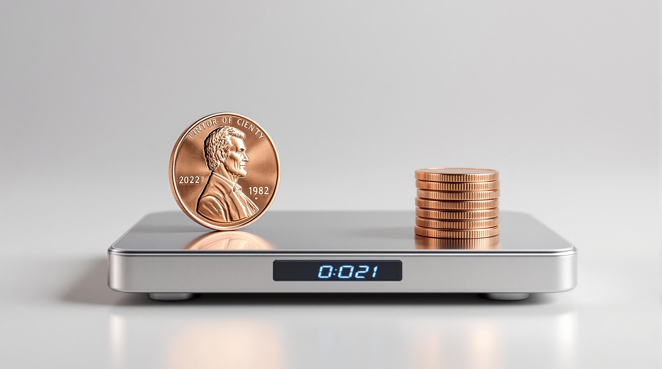 Close-up of the rare 1982-D Small Date Copper penny worth thousands
