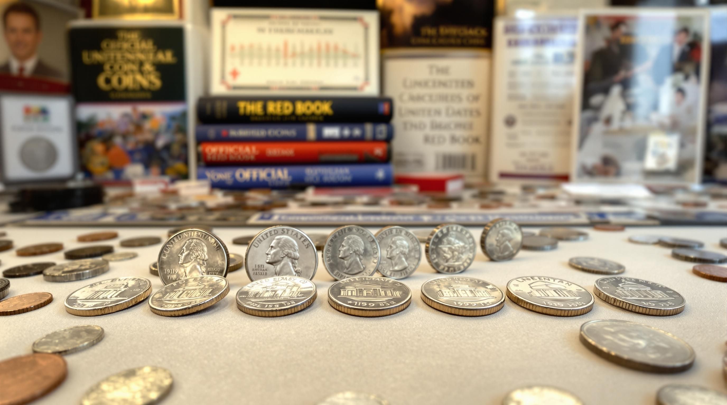 Comparison of regular and silver Bicentennial quarters showing different finishes