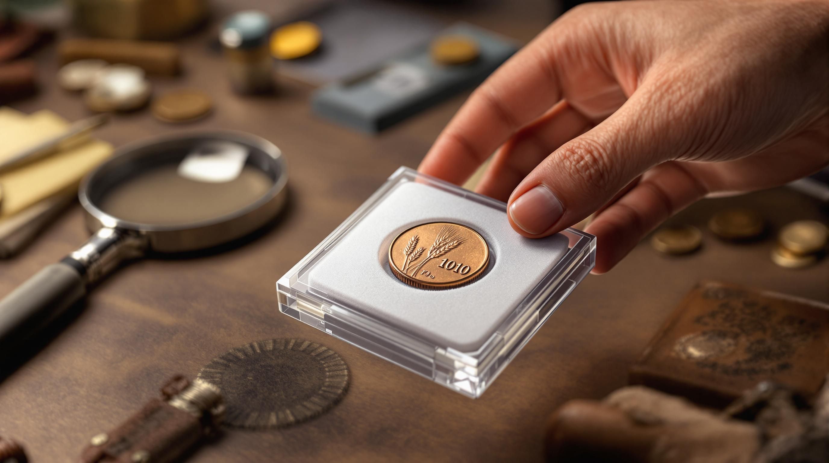 Color comparison of different 1910 wheat pennies showing red, red-brown, and brown specimens
