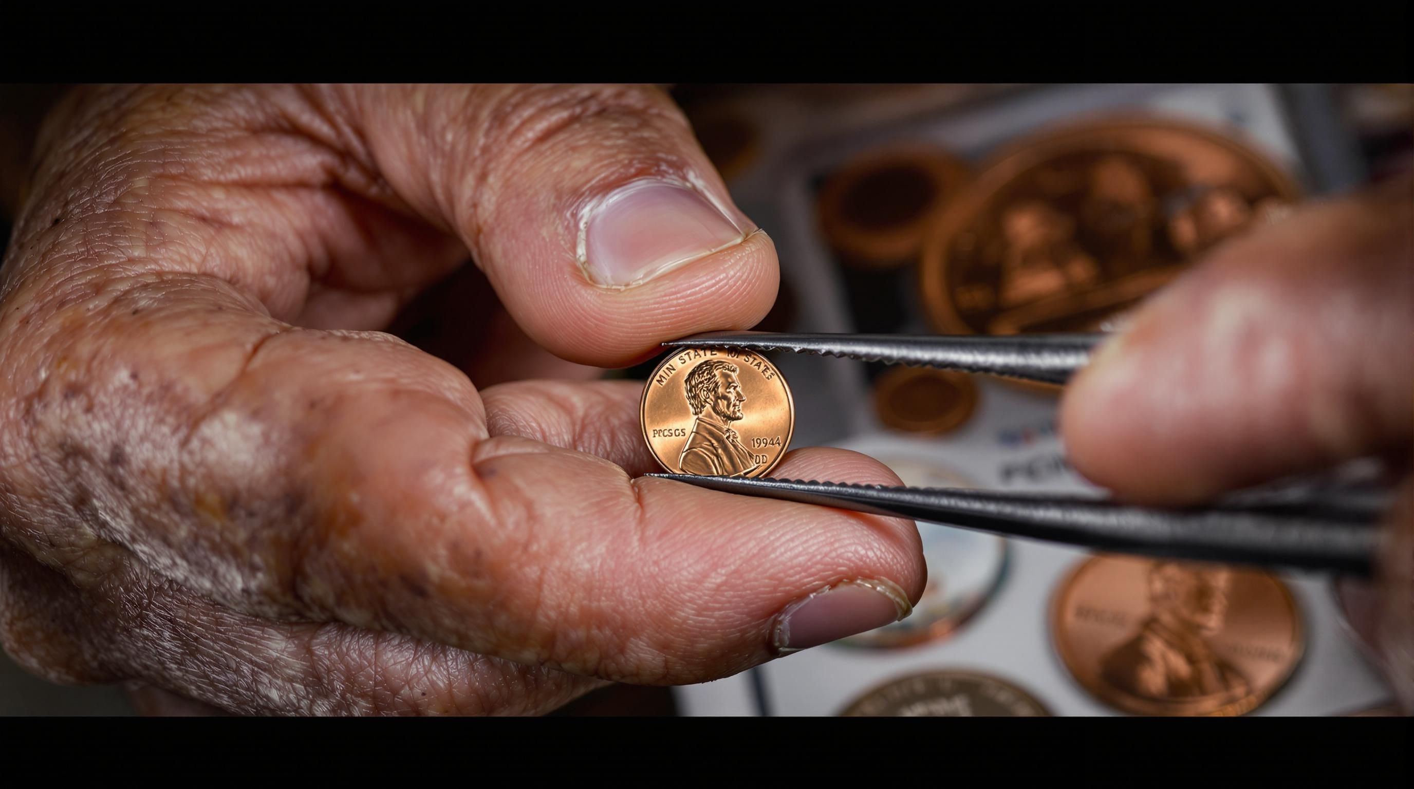 Comparison of 1994 pennies showing Philadelphia (no mint mark), Denver (D), and San Francisco (S) varieties