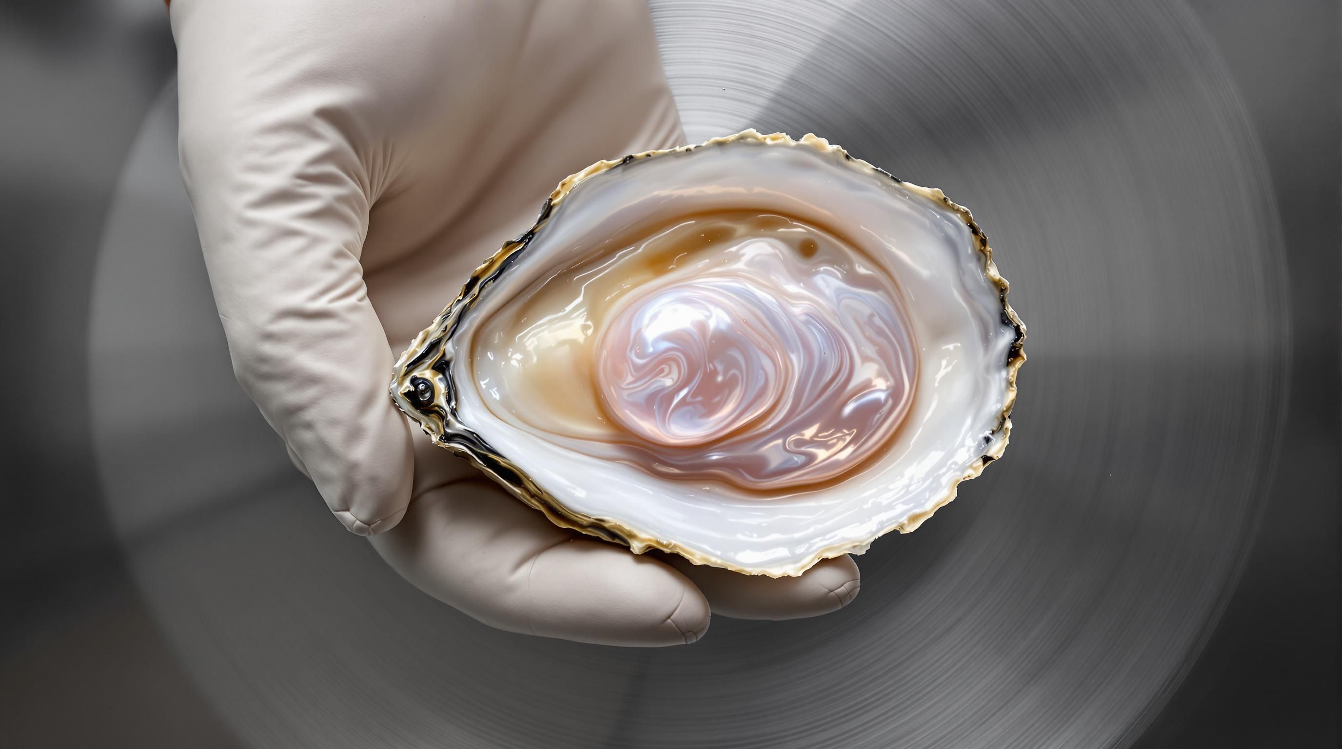 Various types of natural clam pearls showing different colors and shapes