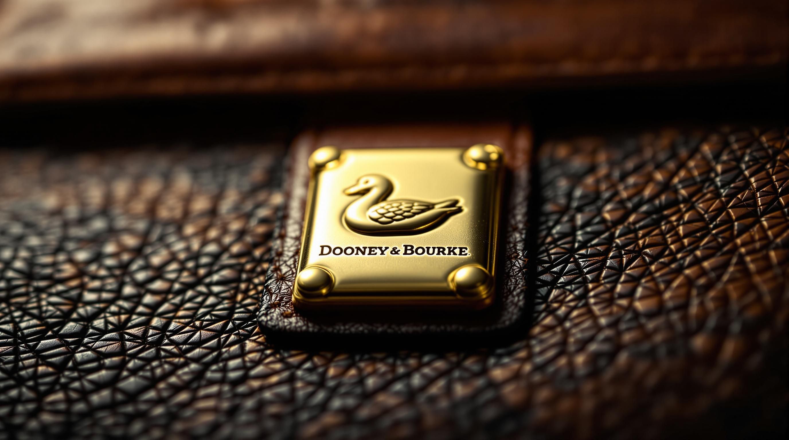 Detailed view of hardware on a vintage Dooney & Bourke bag showing quality brass fittings