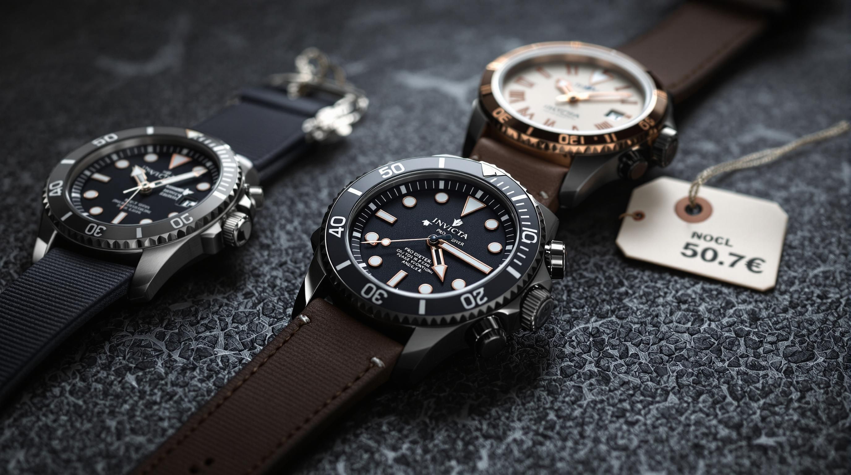 Invicta Pro Diver luxury watch with gold accents displayed on dark background