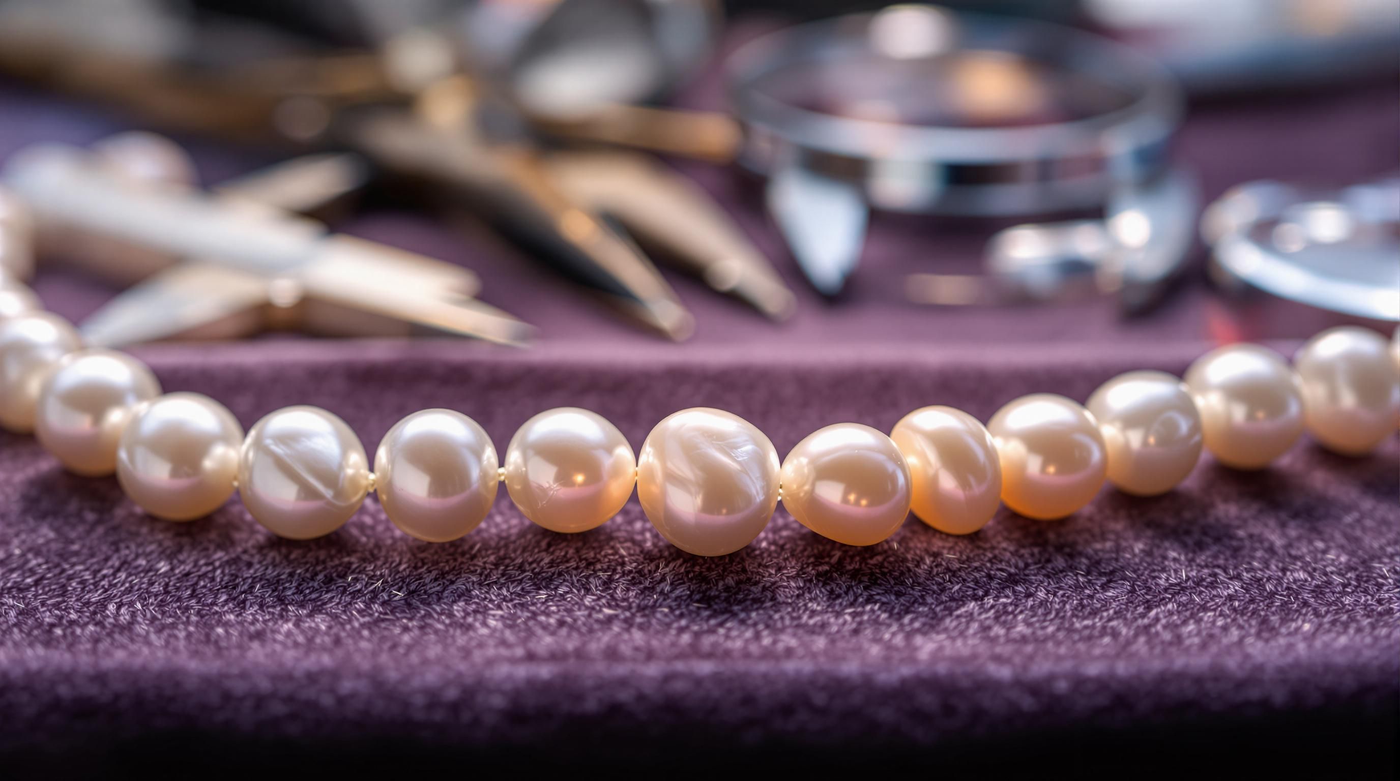 Close-up of pearl luster showing reflective quality on surface