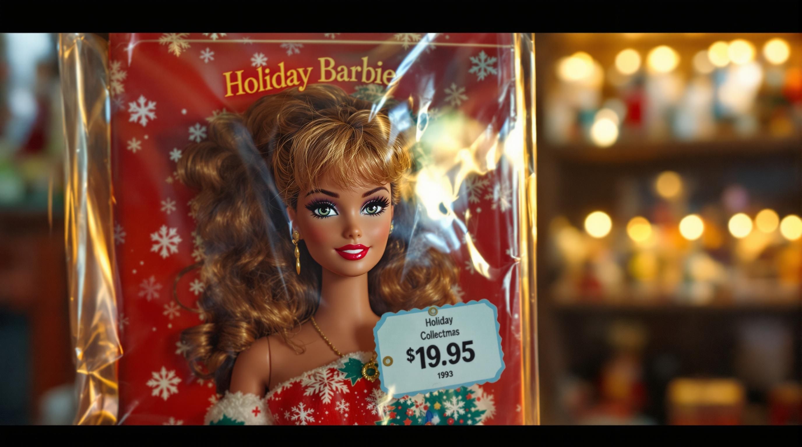 Valuable Holiday Barbie collection from multiple years displayed in original packaging showing collectible worth