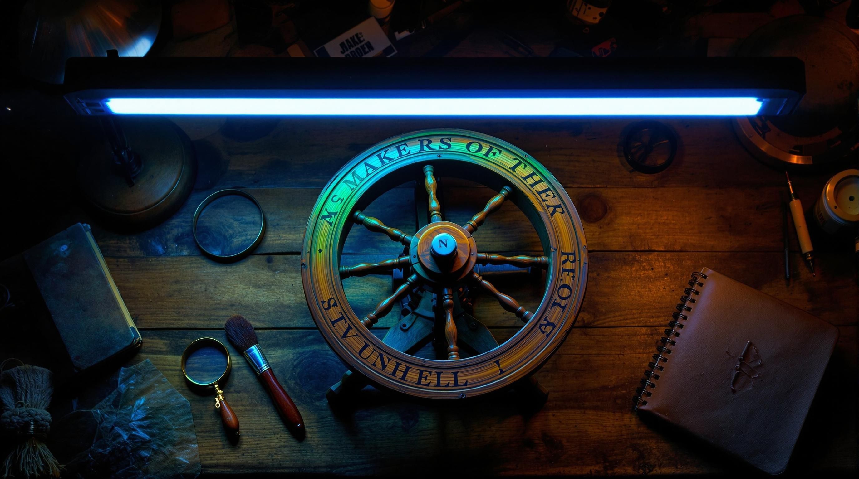 Spinning wheel with visible wear patterns and aged components indicating authentic use