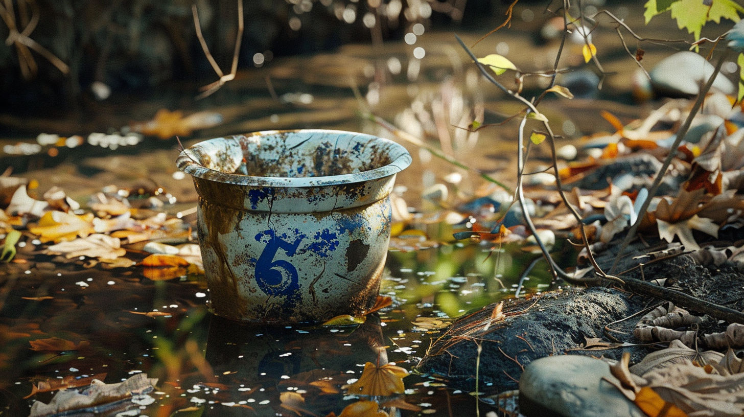 Antique stoneware crock with elaborate hand-painted floral decoration
