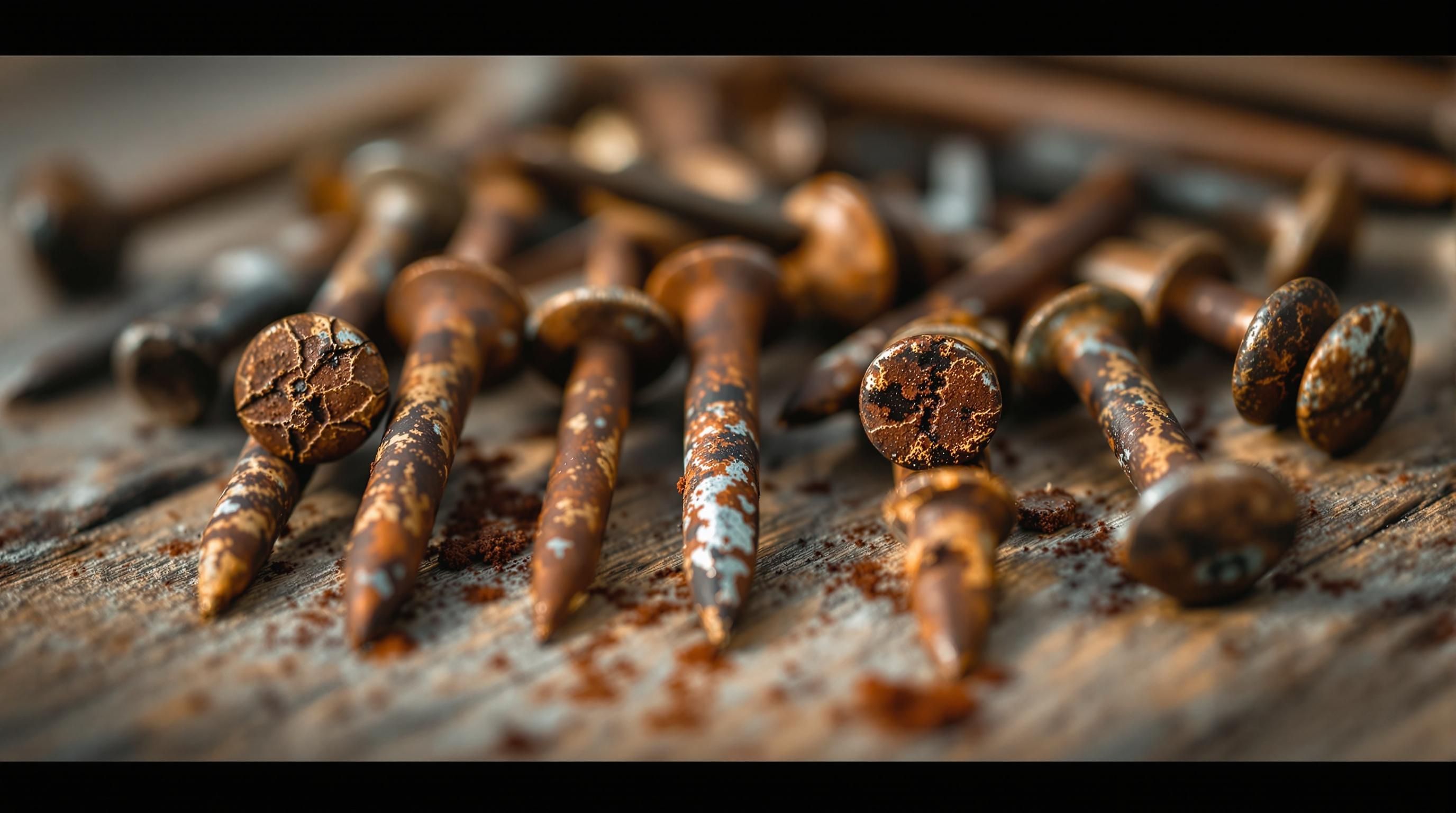 Historical nail evolution showing wrought, cut and wire nail types for antique identification and dating
