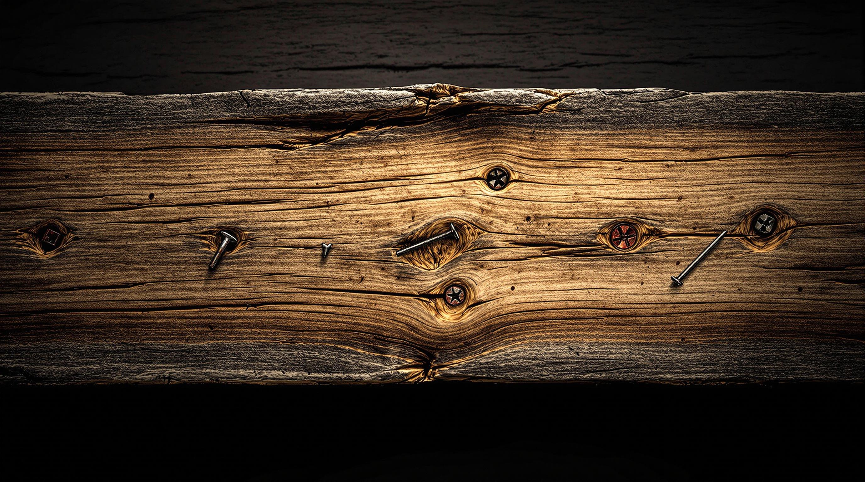 Various historic nail types showing progression from handmade to machine-cut forms