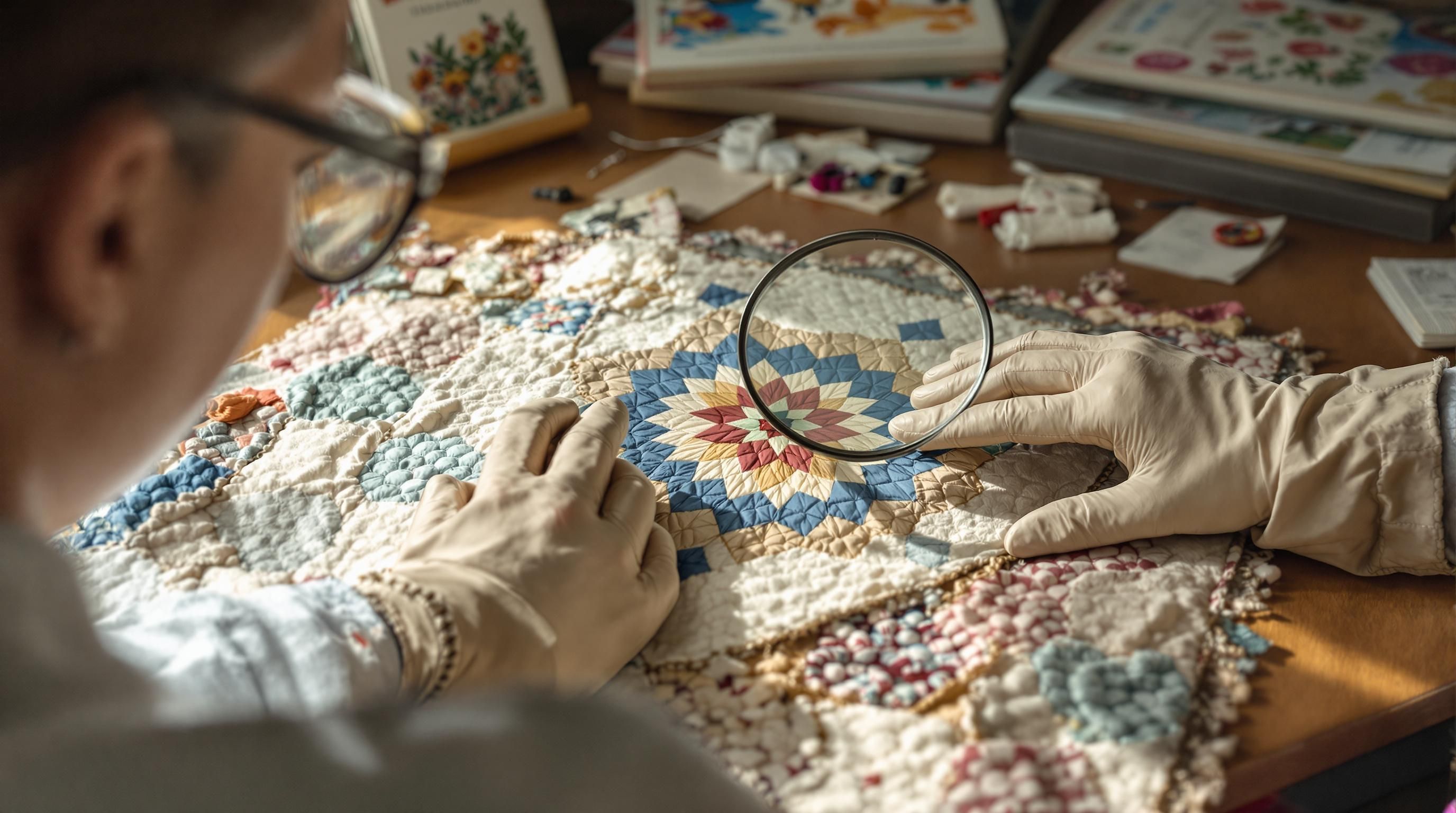 Dresden Plate quilt pattern with floral center