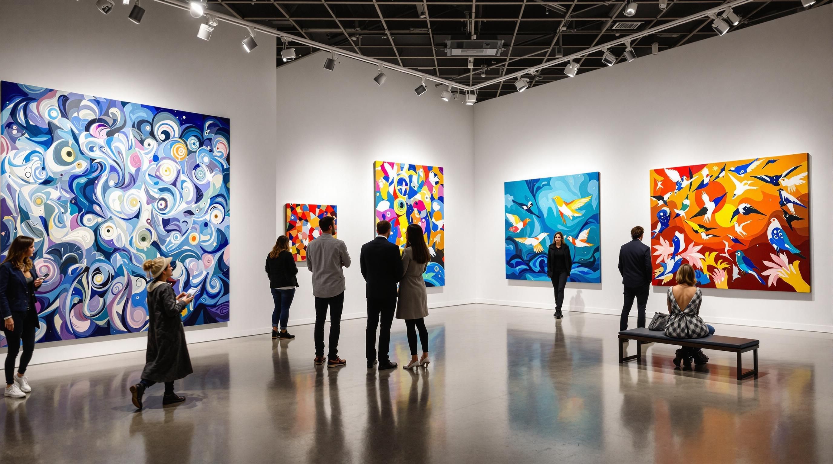 Linda Le Kinff artwork showing her distinctive artistic style with vibrant colors