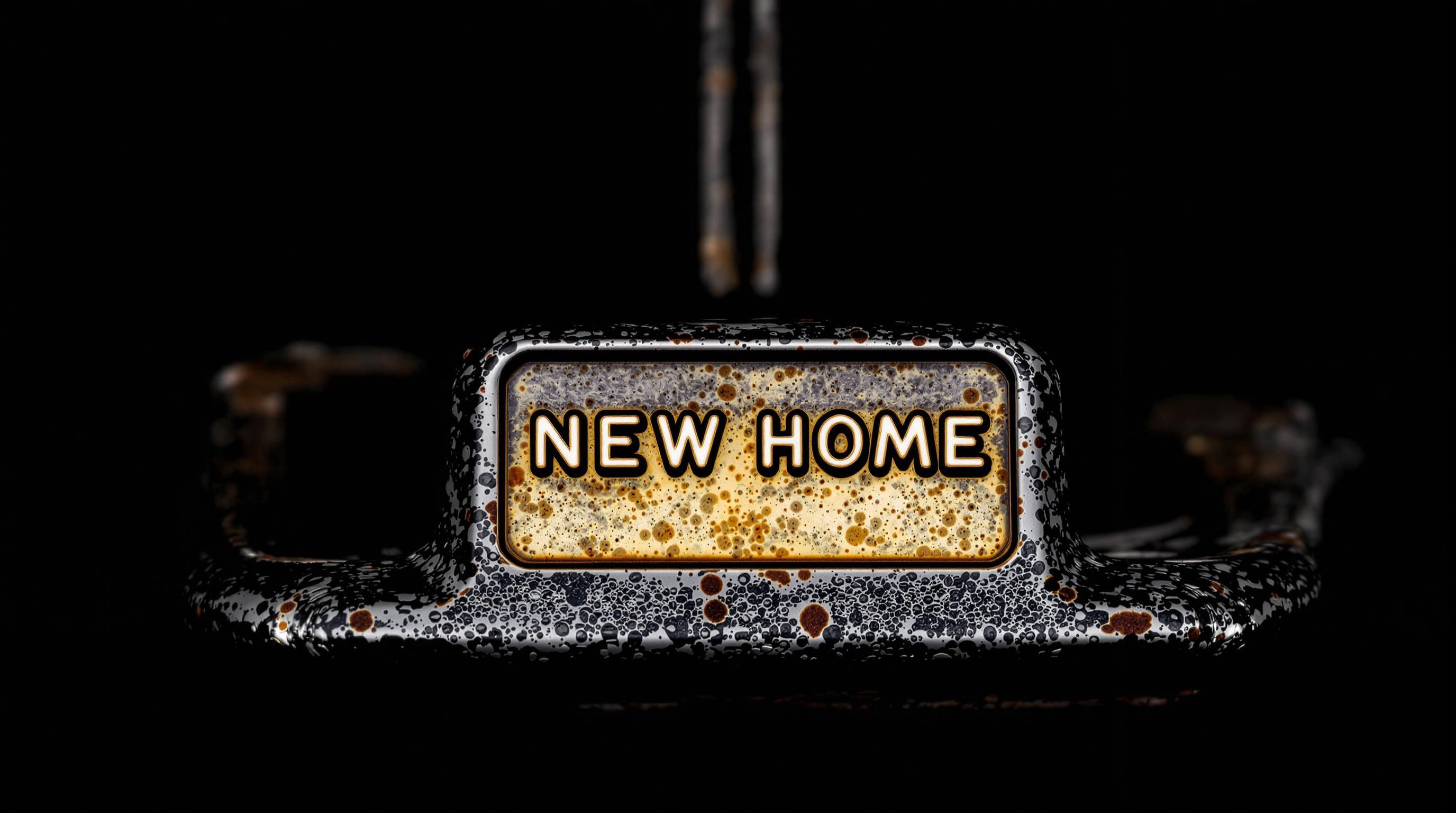 Close-up of New Home sewing machine decorative decals and detailing