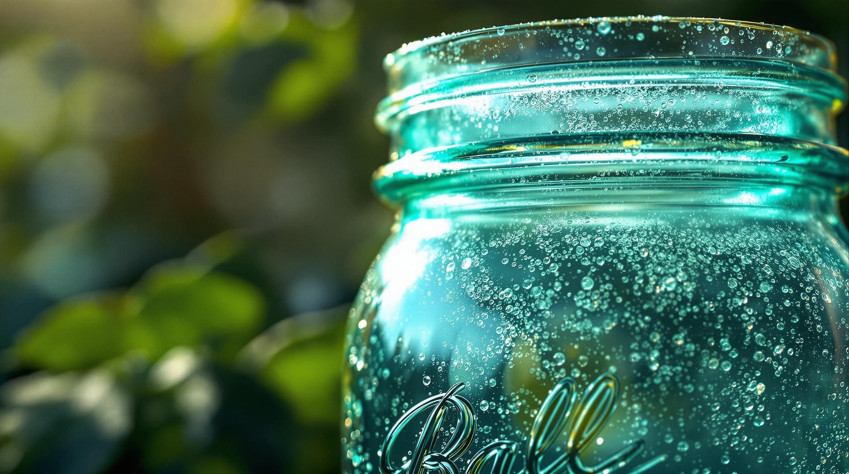 Rare colored Ball mason jars in amber, blue and green glass