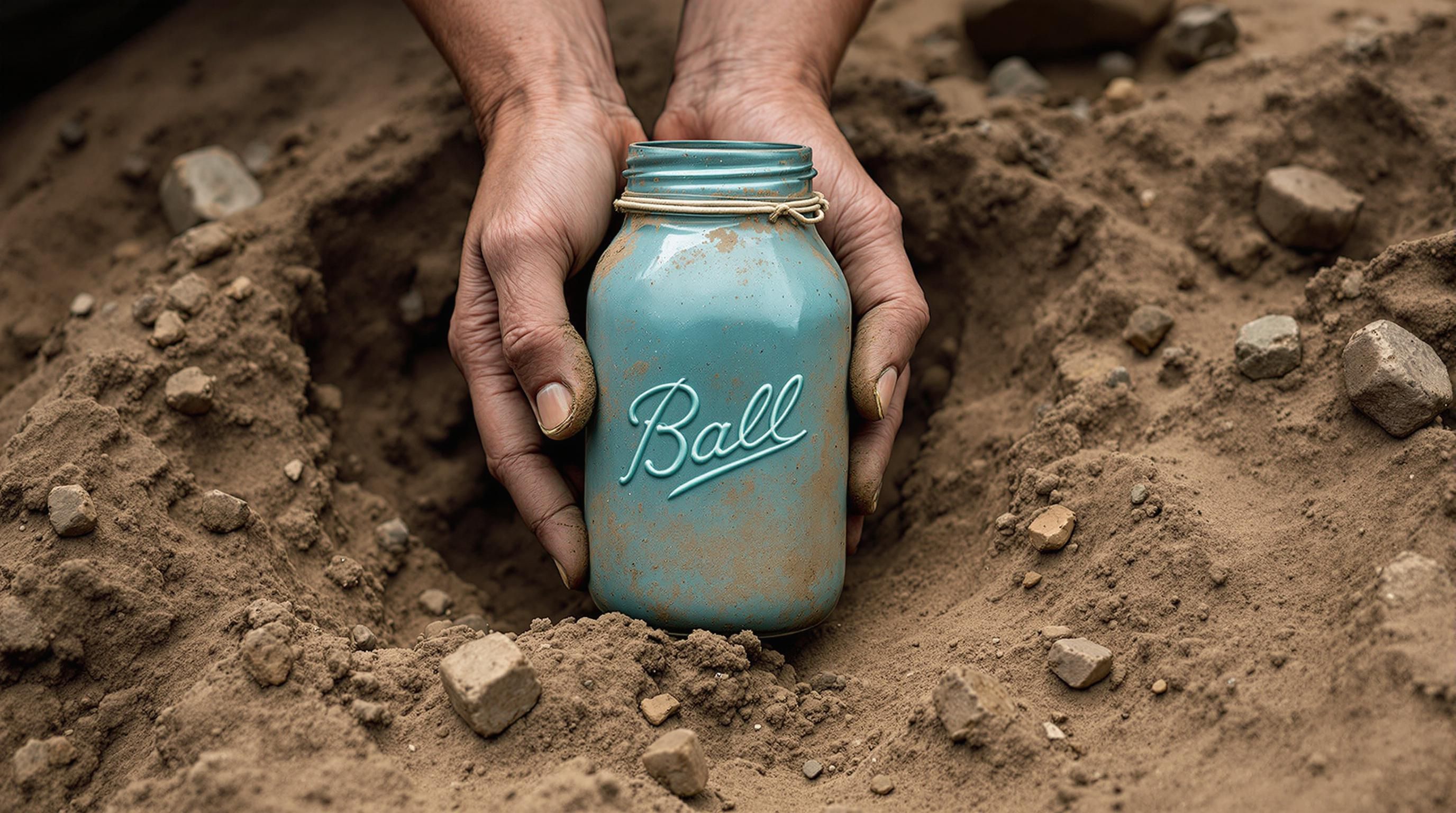 Rare vintage Ball Mason jar with unique features and original closure