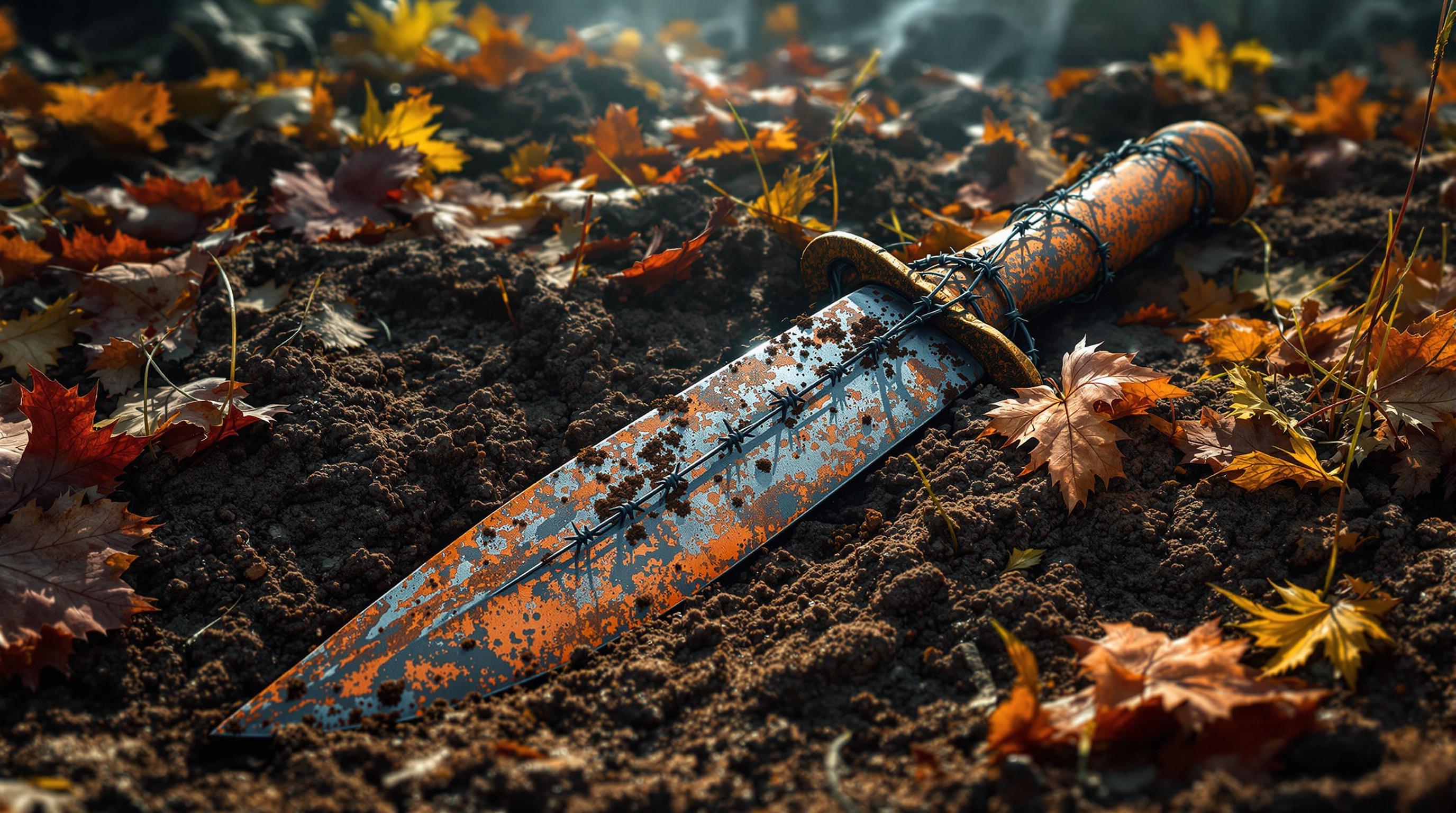 Detailed view of a well-preserved German WWI sawback bayonet showing excellent condition