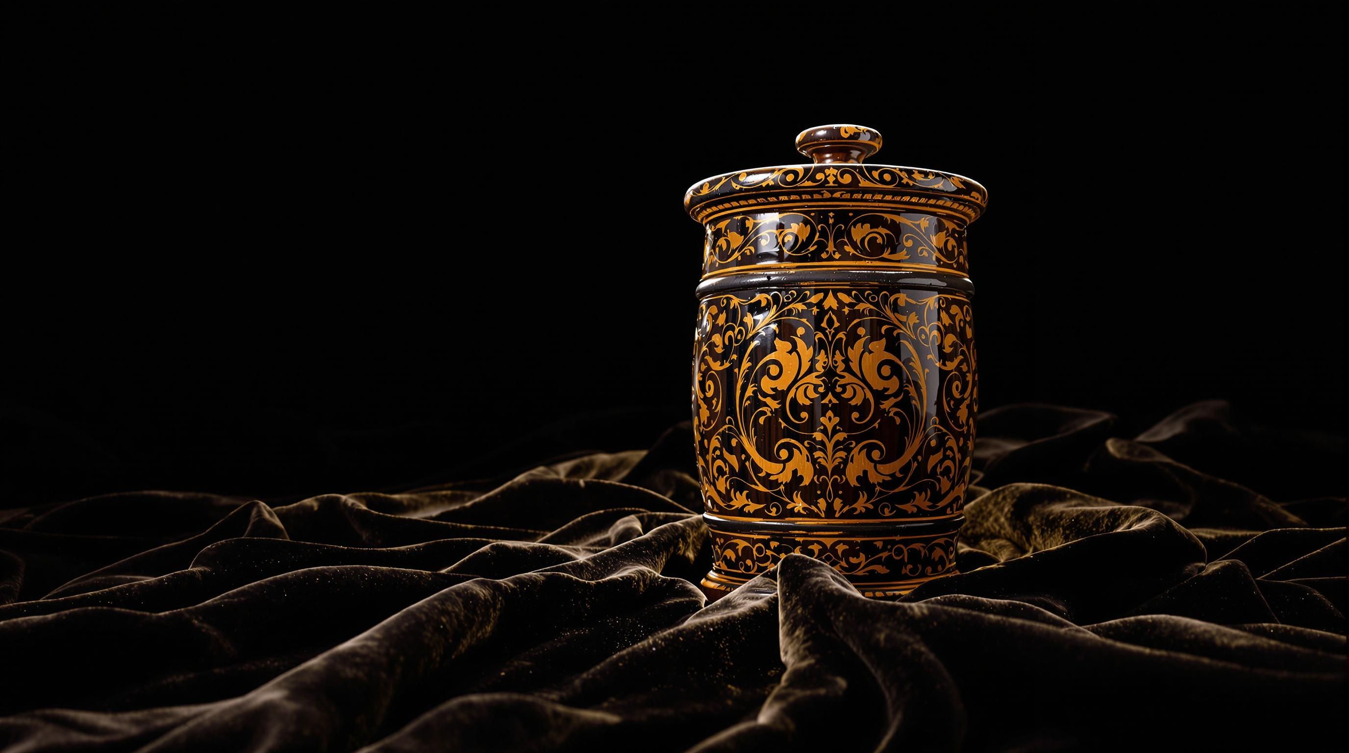 A rare large-sized stoneware butter churn with lid
