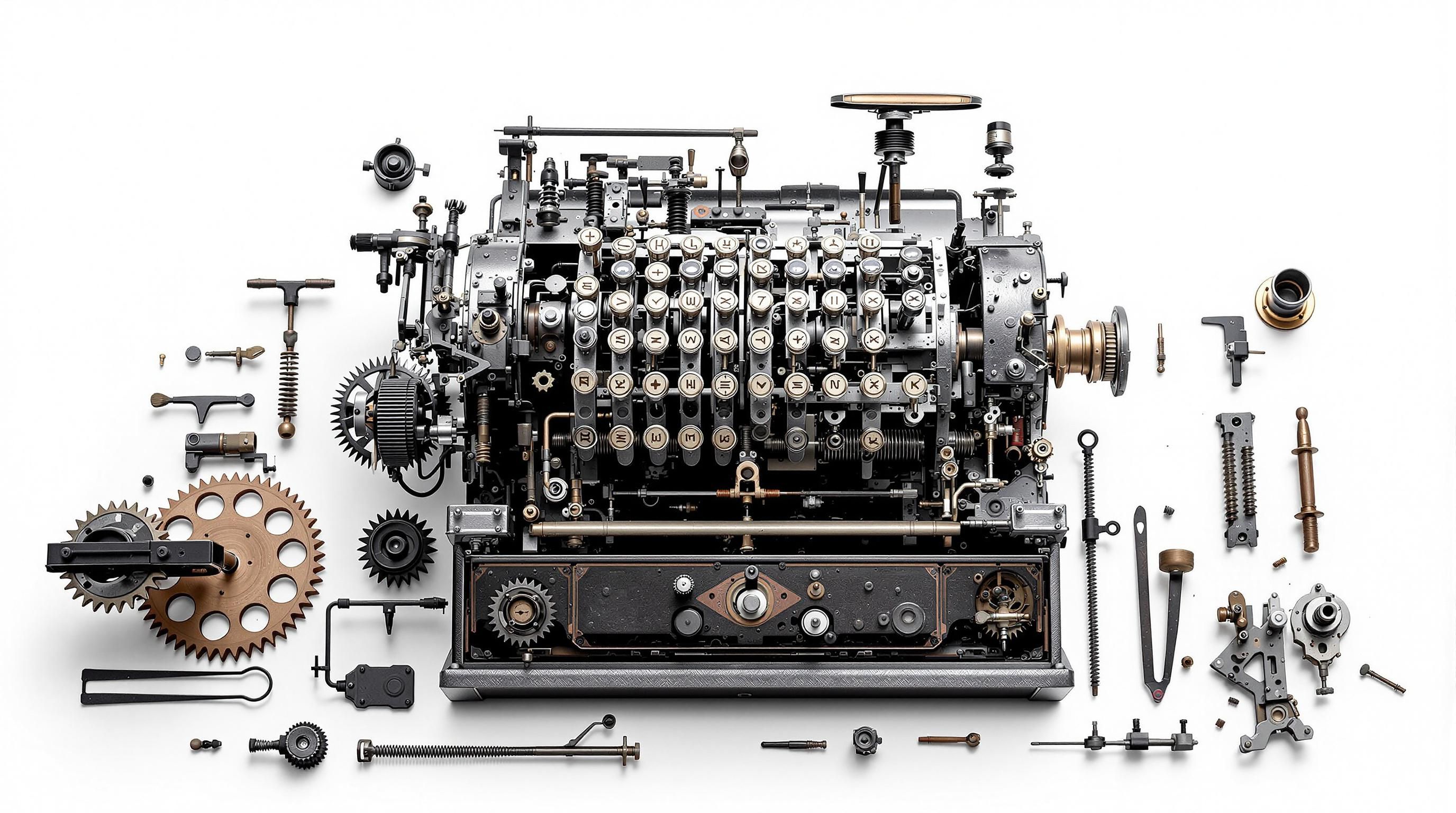 Restored antique cash register with detailed numeric keypad
